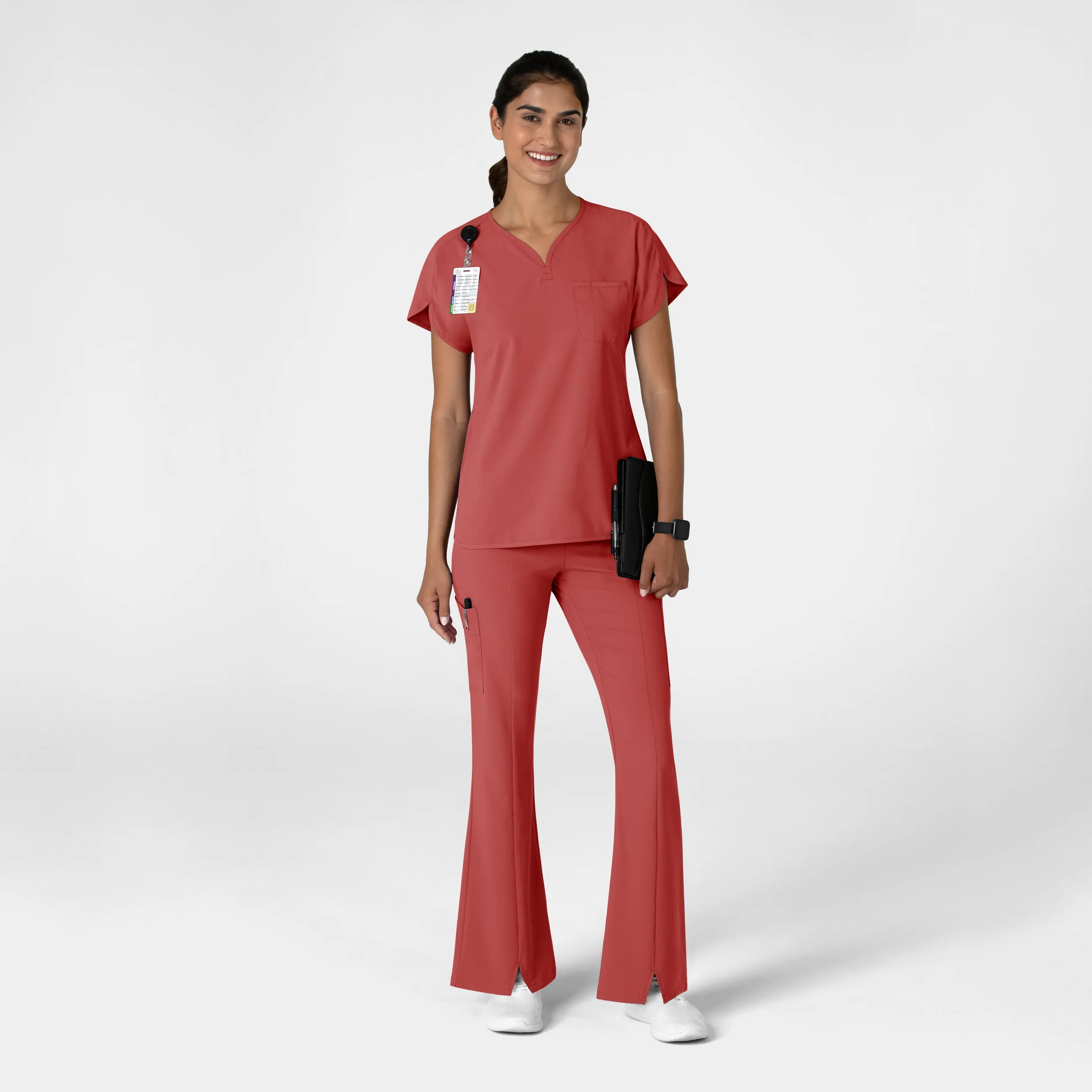 RENEW 5534 Cargo Flare Scrub Pants Mineral Red