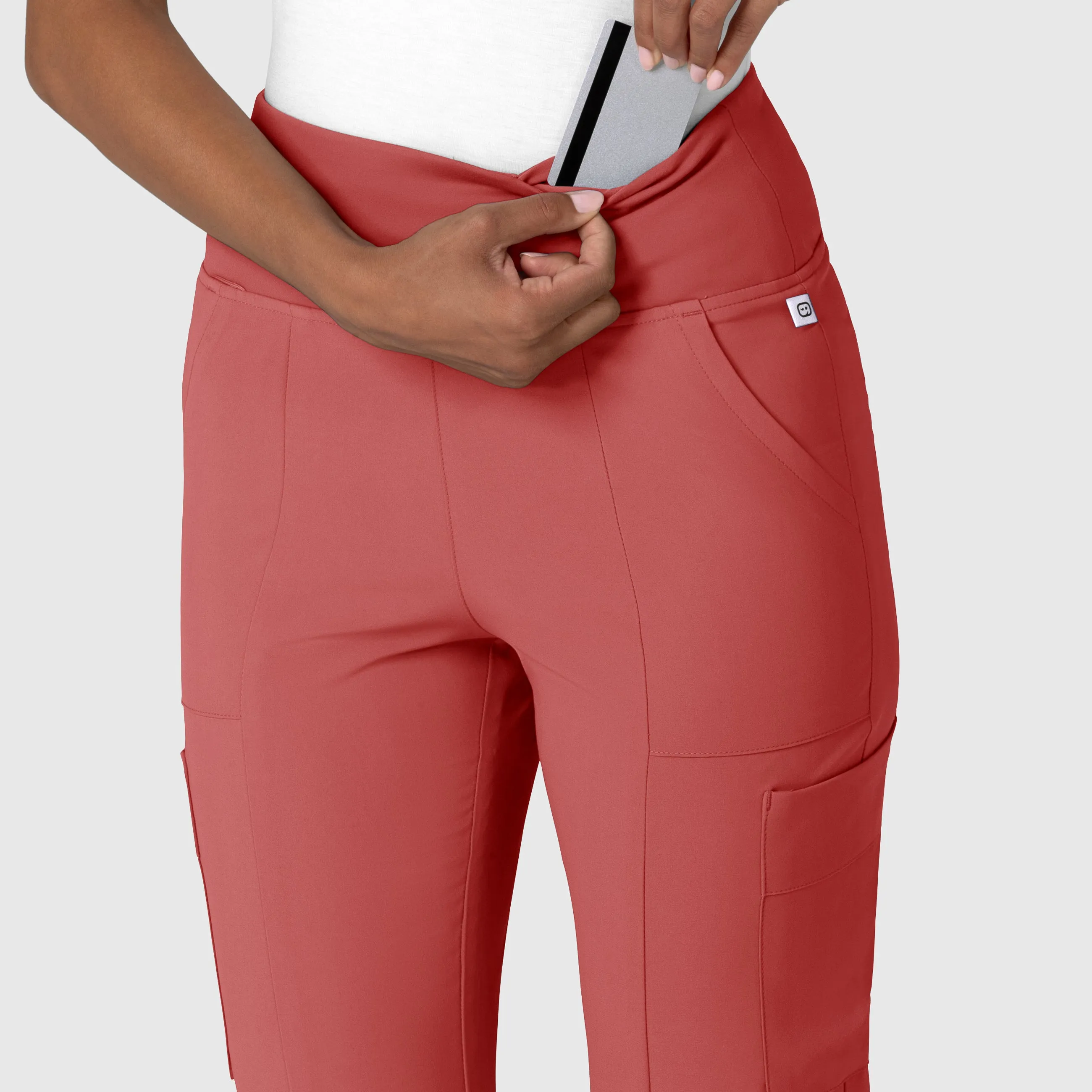 RENEW 5534 Cargo Flare Scrub Pants Mineral Red