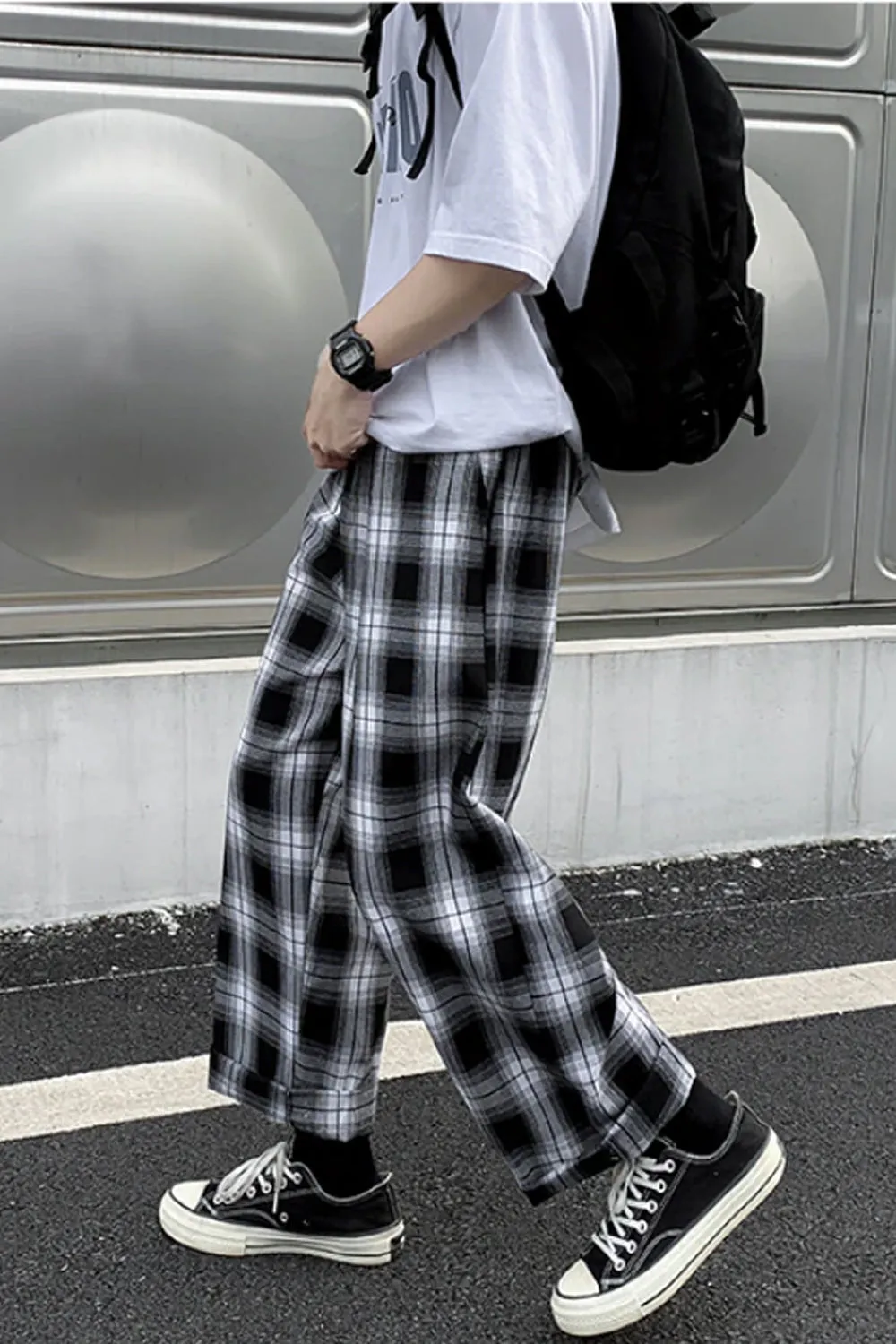Retro Plaid Hip Hop Style Loose Pants