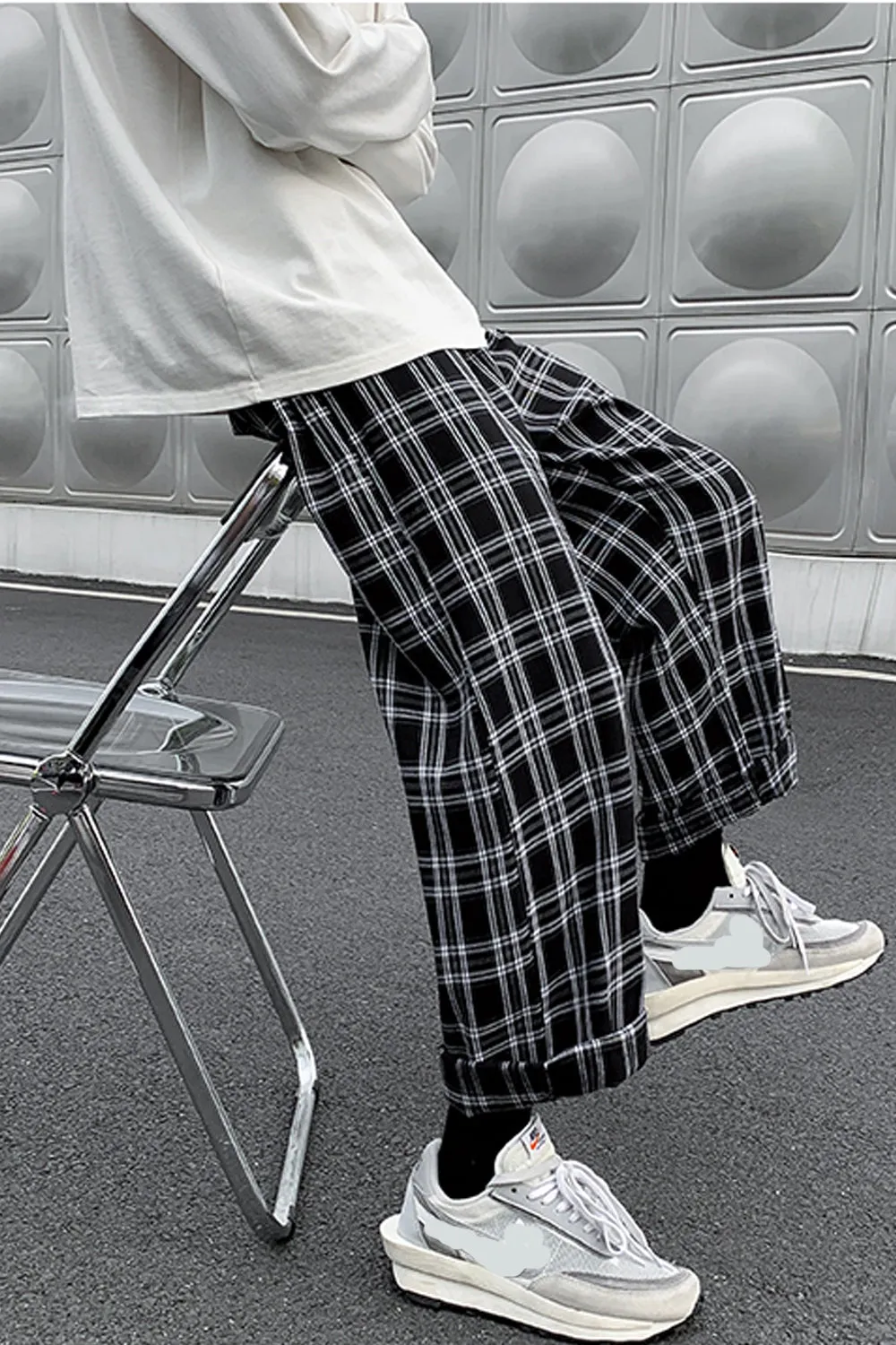 Retro Plaid Hip Hop Style Loose Pants