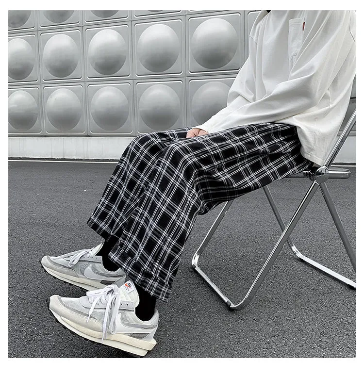 Retro Plaid Hip Hop Style Loose Pants