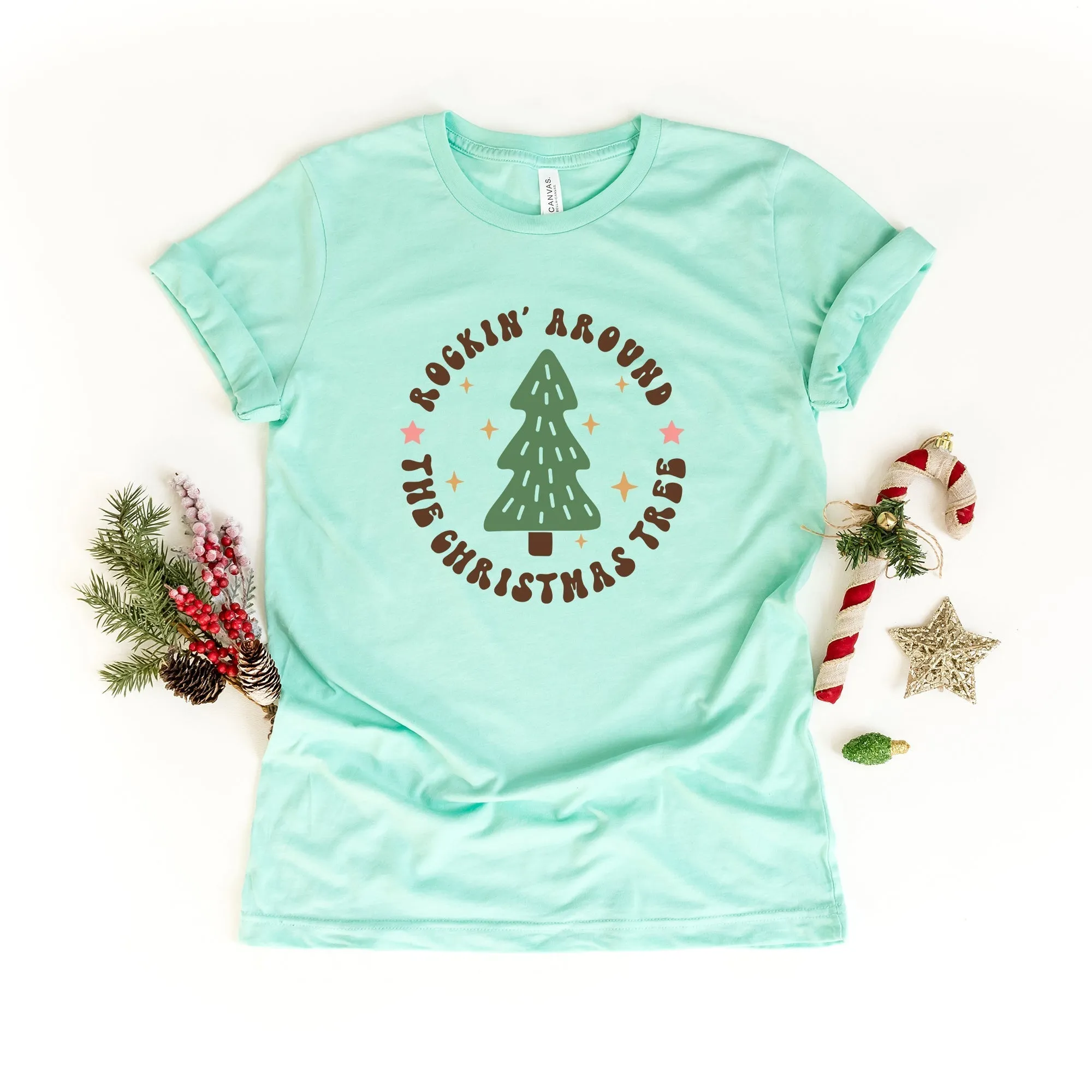 Retro Rockin' Around Tree | Short Sleeve Crew Neck