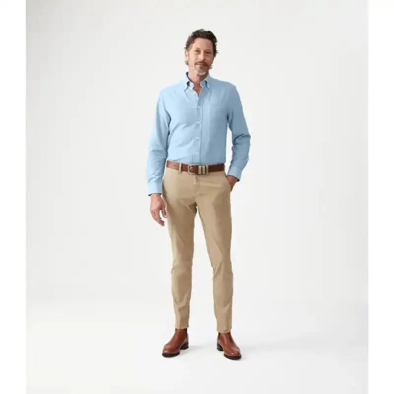 RM Williams Mens Collins Button Down Shirt Light Blue