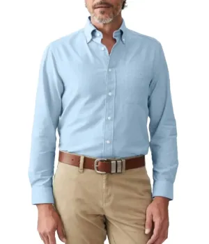 RM Williams Mens Collins Button Down Shirt Light Blue