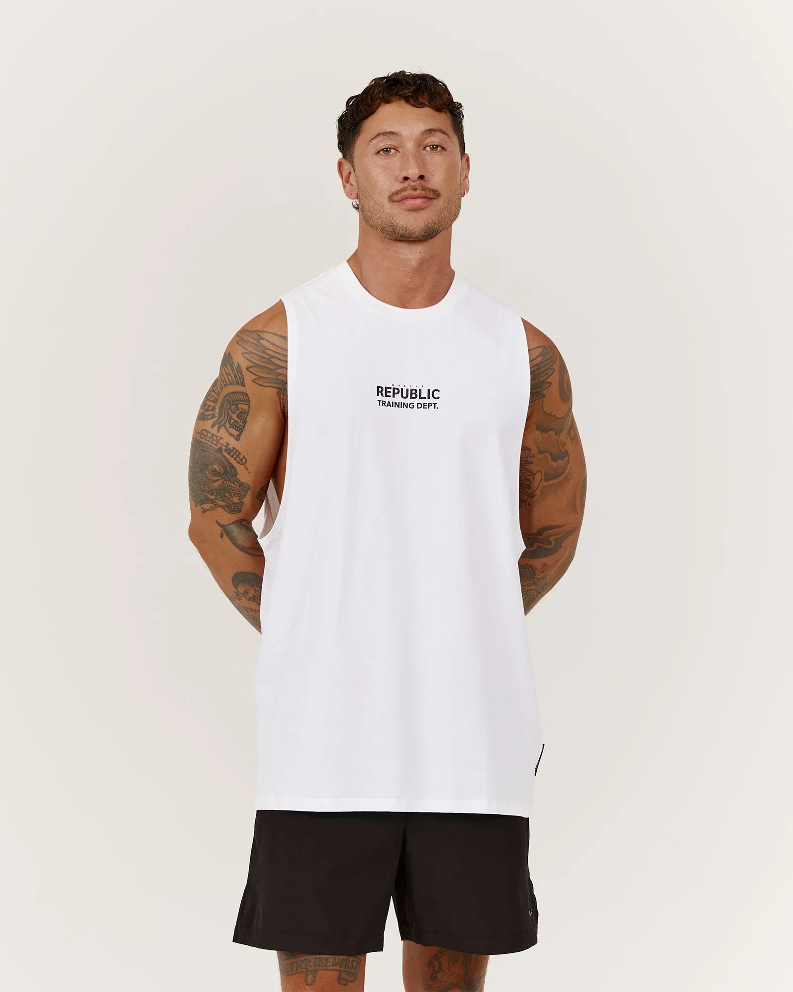 ROCKY MUSCLE TANK TRAINING DEPT - WHITE