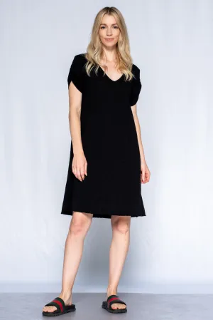 Ruched Sleeve Trapeze Tee Dress