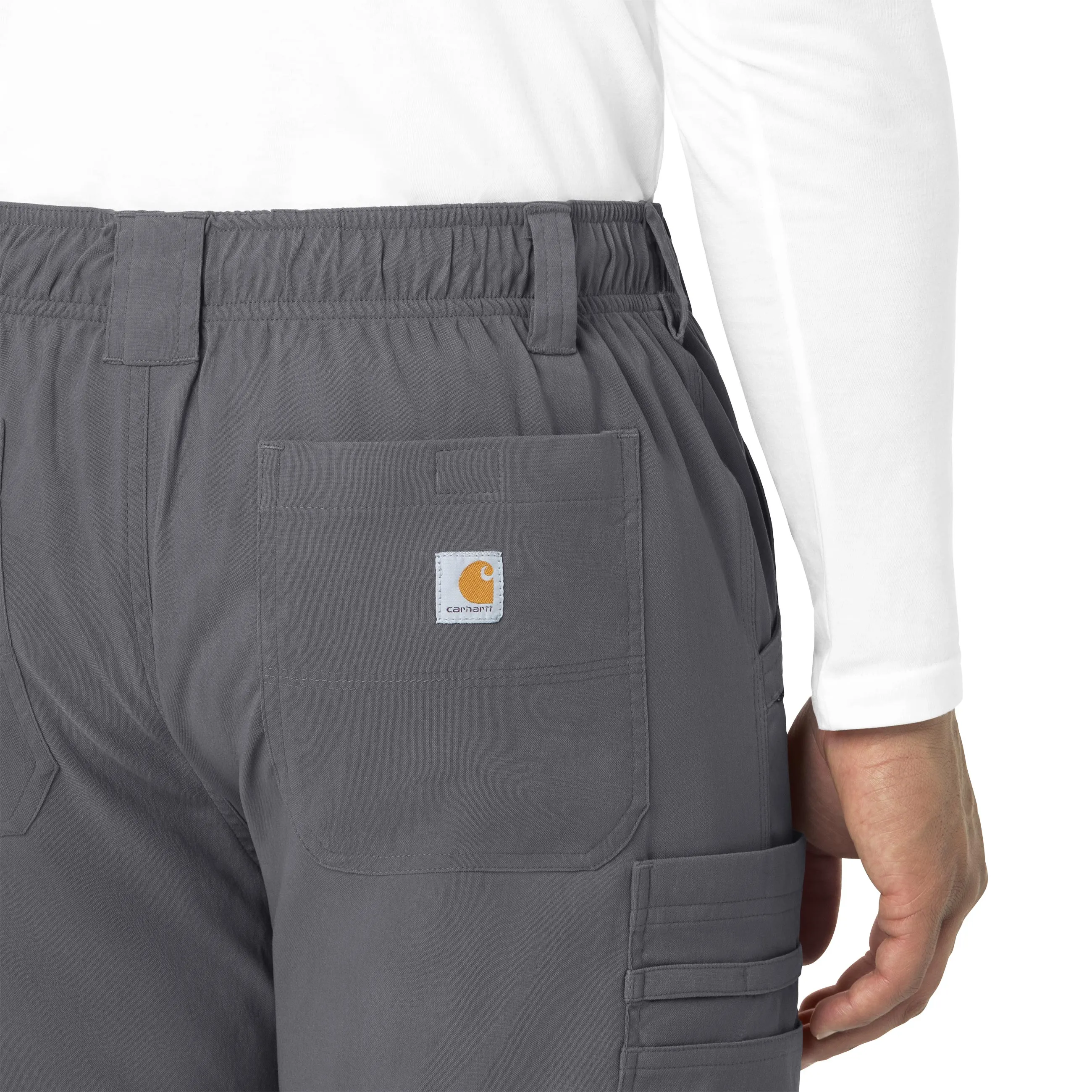 Rugged Flex Peak C55037 Men's Straight Leg Cargo Scrub Pants Pewter
