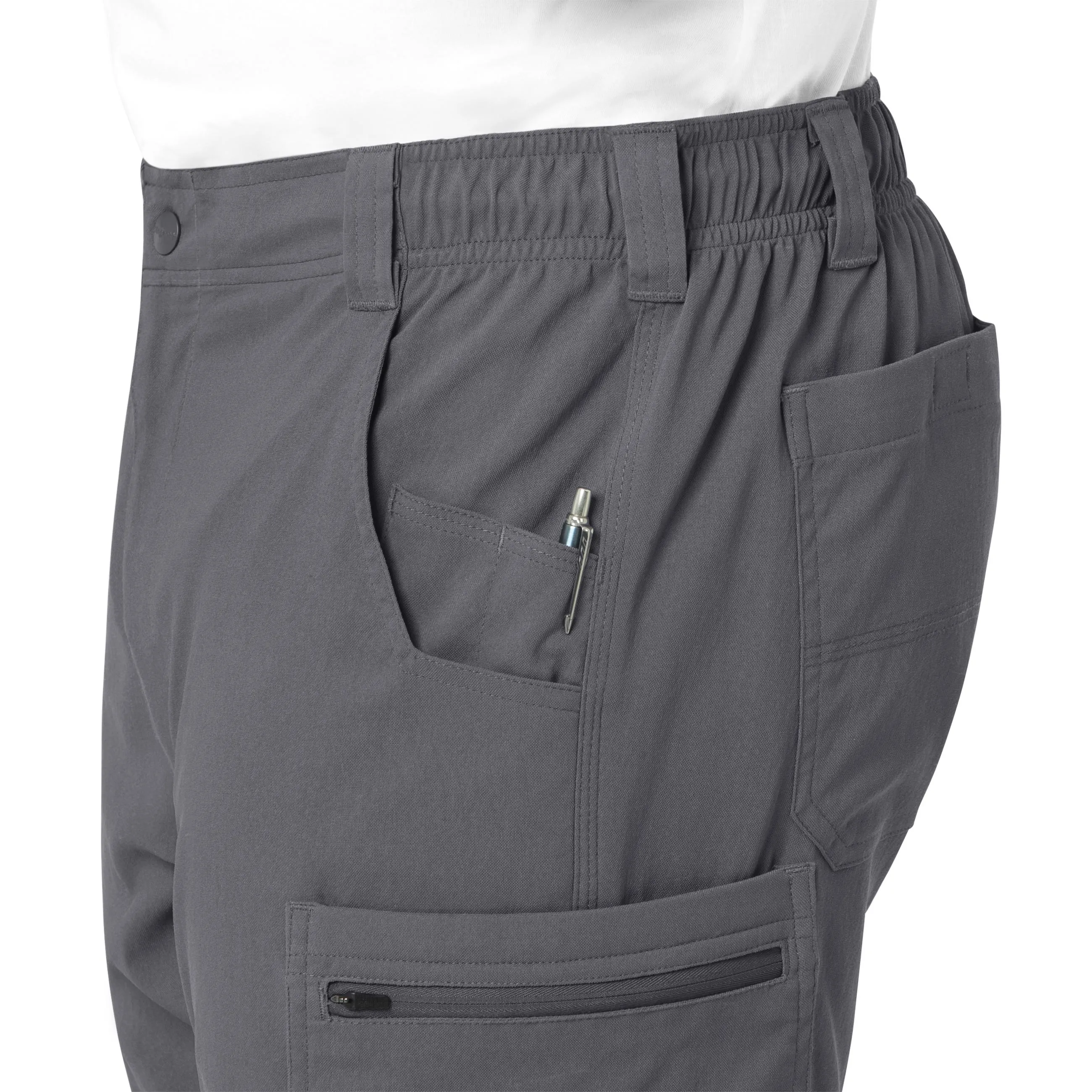 Rugged Flex Peak C55037 Men's Straight Leg Cargo Scrub Pants Pewter
