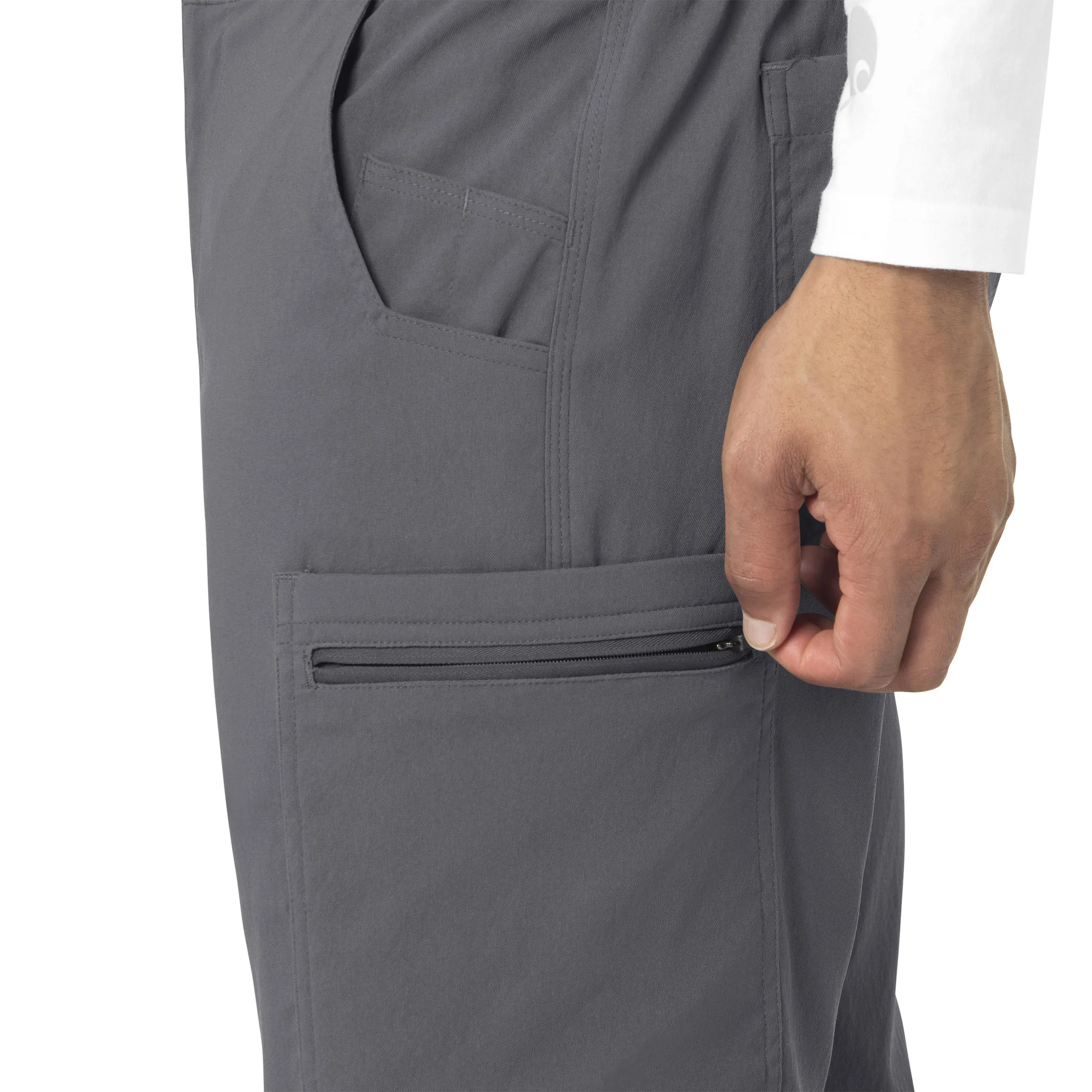 Rugged Flex Peak C55037 Men's Straight Leg Cargo Scrub Pants Pewter