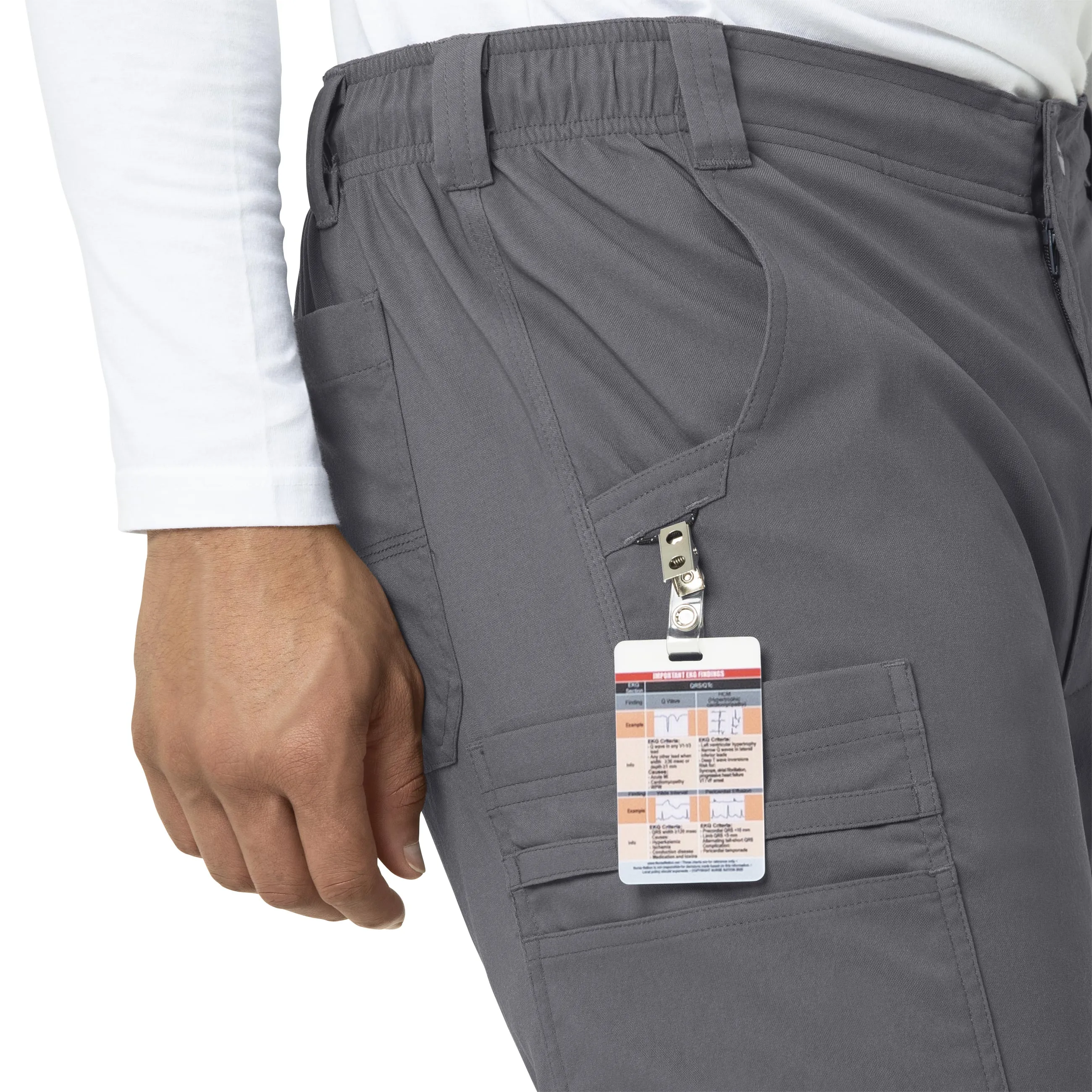 Rugged Flex Peak C55037 Men's Straight Leg Cargo Scrub Pants Pewter