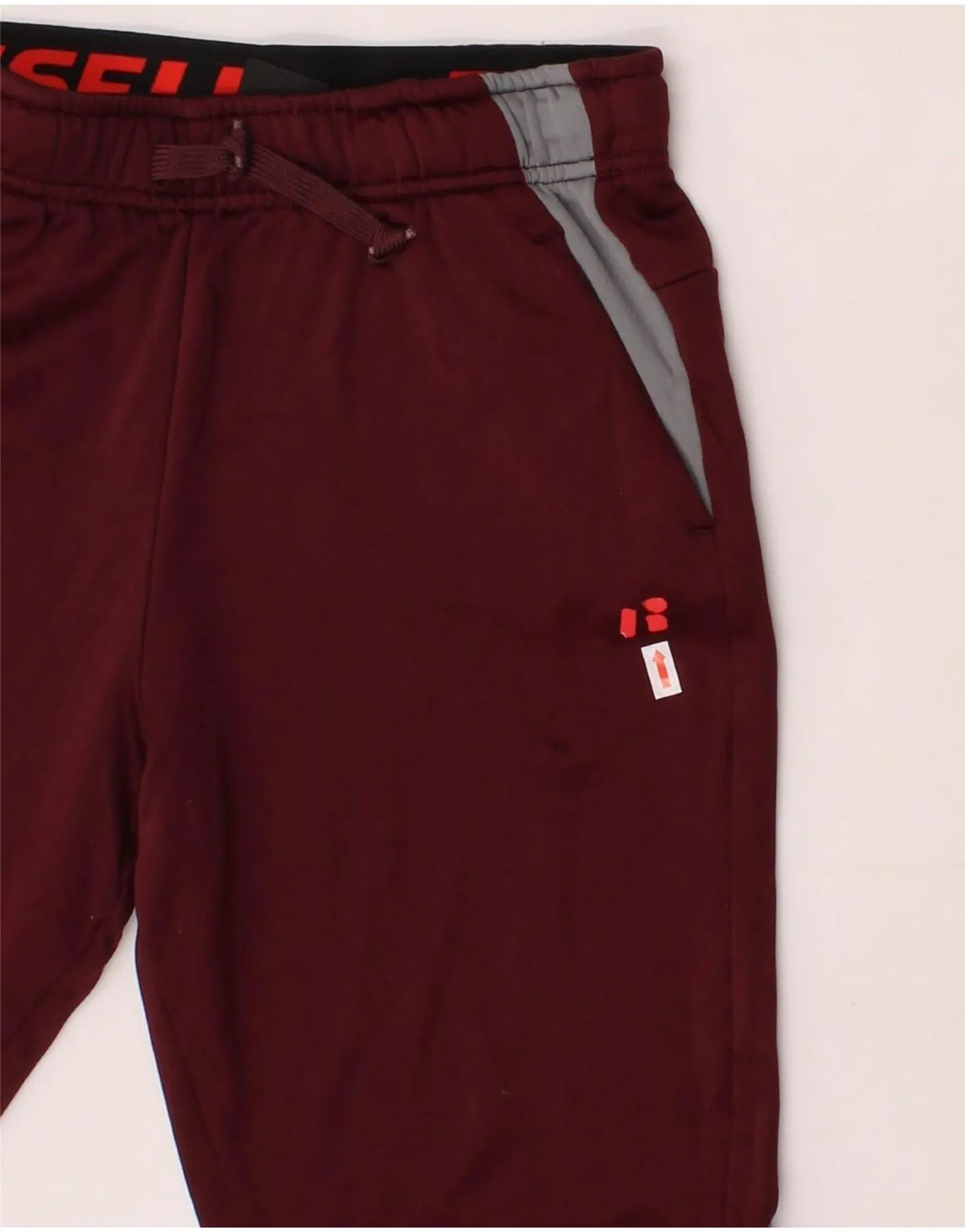 RUSSELL ATHLETIC Boys Tracksuit Trousers 14-15 Years XL Burgundy Polyester