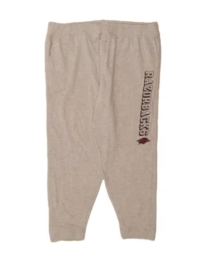 RUSSELL ATHLETIC Mens Arkansas Razorbacks Tracksuit Trousers 3XL Grey