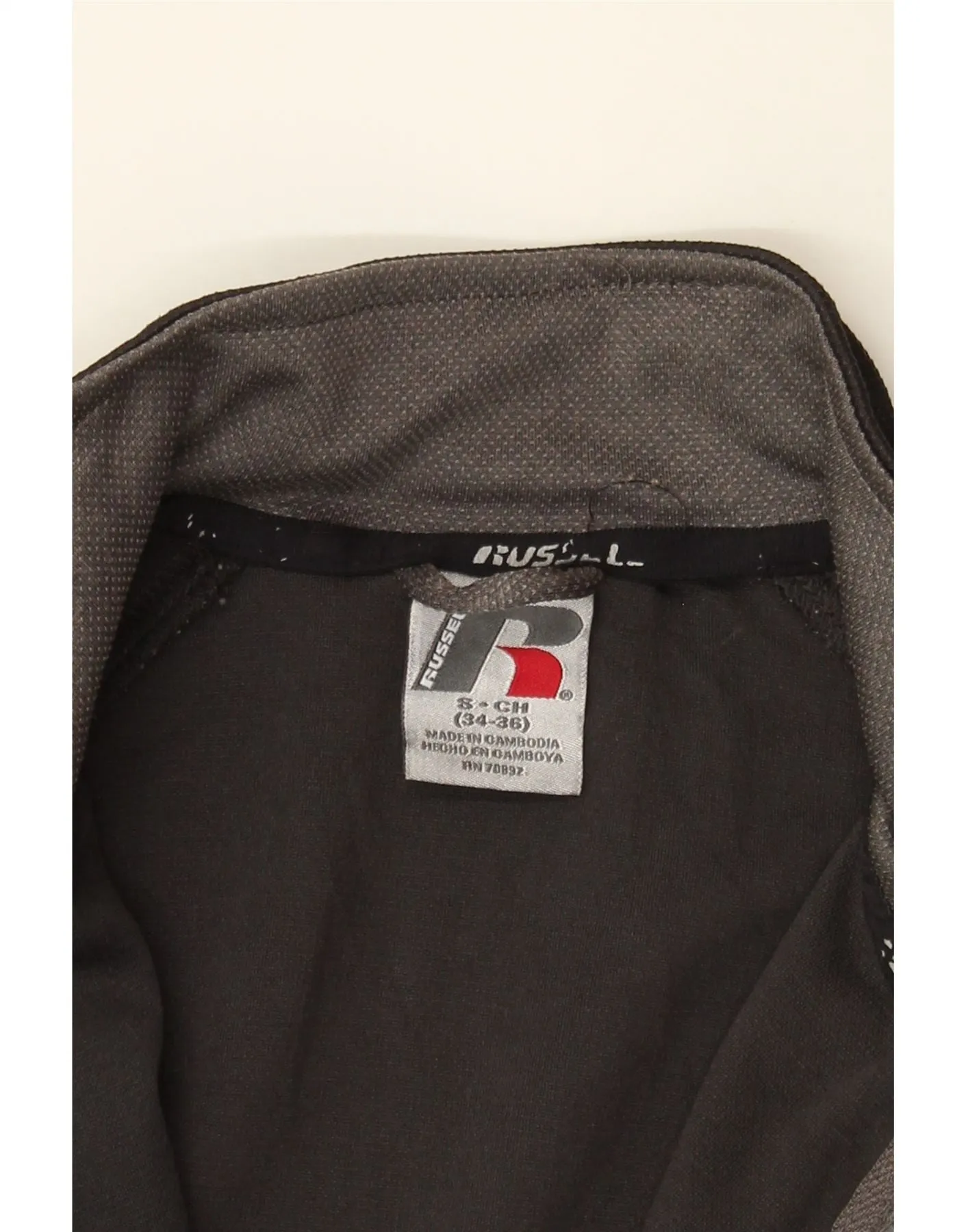 RUSSELL ATHLETIC Mens Dri-Power Tracksuit Top Jacket UK 34/36 Small Grey