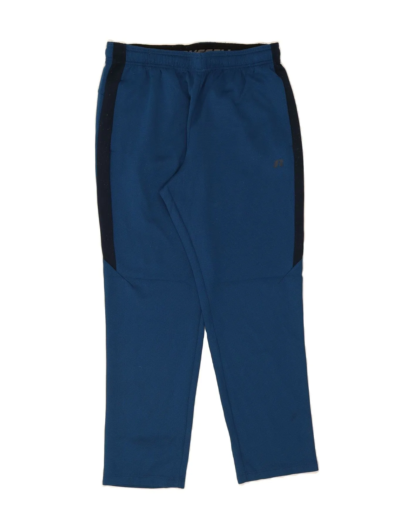 RUSSELL ATHLETIC Mens Dri-Power Tracksuit Trousers Large Blue Colourblock