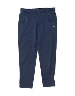 RUSSELL ATHLETIC Mens Dri-Power Tracksuit Trousers Large Navy Blue Flecked