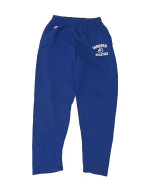 RUSSELL ATHLETIC Mens Graphic Tracksuit Trousers Small  Blue Cotton