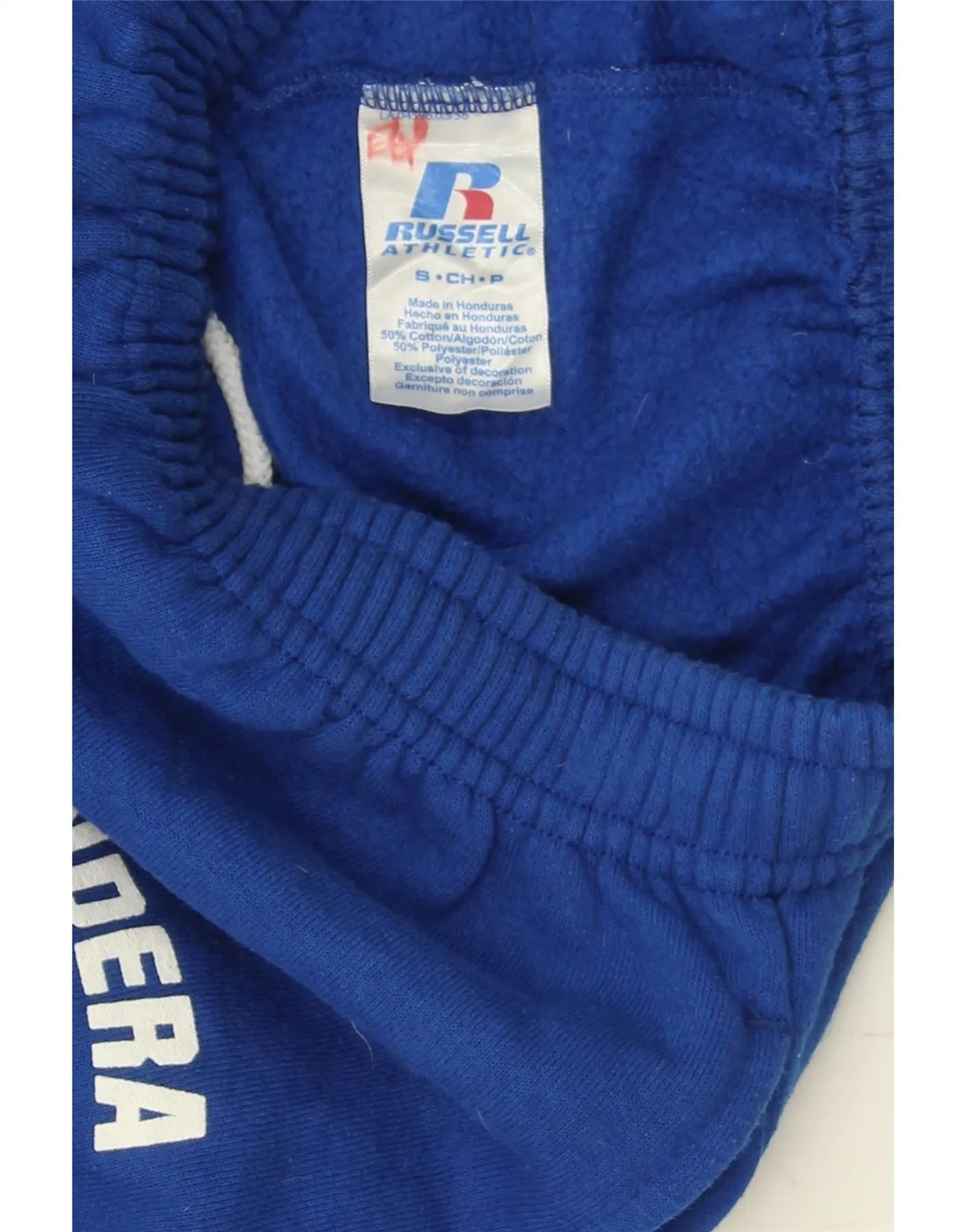 RUSSELL ATHLETIC Mens Graphic Tracksuit Trousers Small  Blue Cotton