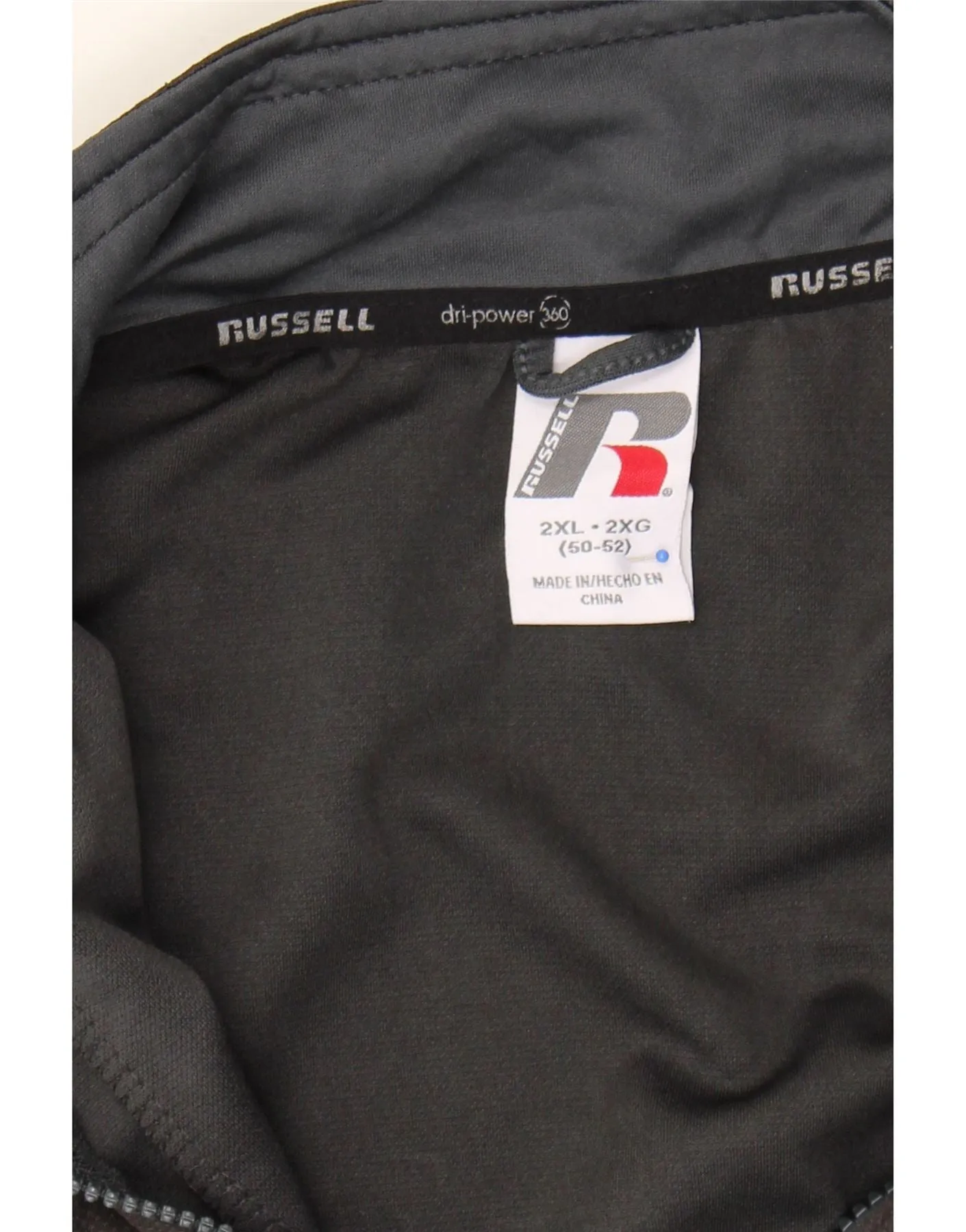 RUSSELL ATHLETIC Mens Tracksuit Top Jacket 2XL Black Colourblock Polyester
