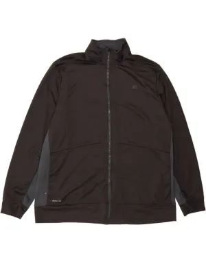 RUSSELL ATHLETIC Mens Tracksuit Top Jacket 2XL Black Colourblock Polyester