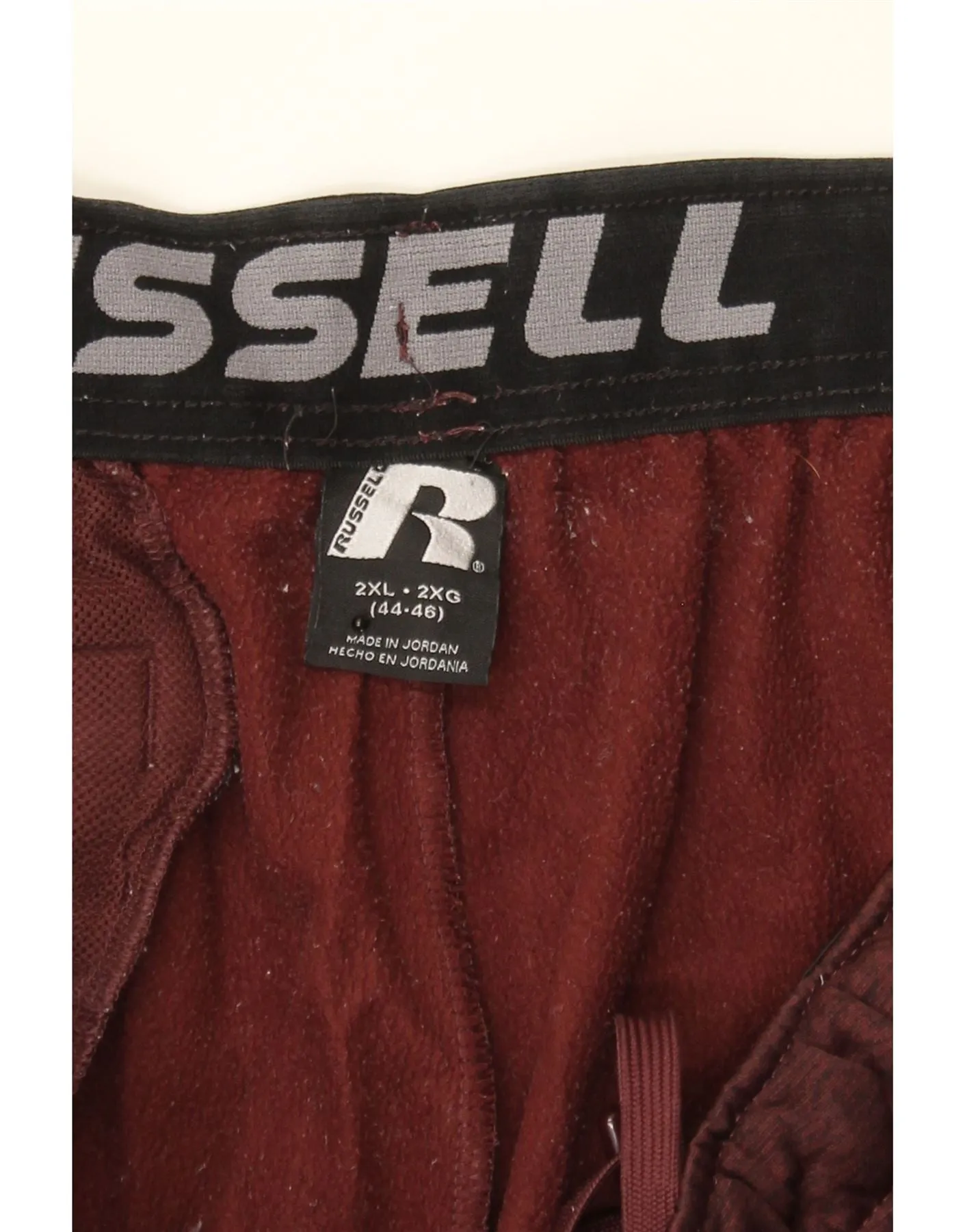 RUSSELL ATHLETIC Mens Tracksuit Trousers 2XL Maroon Polyester