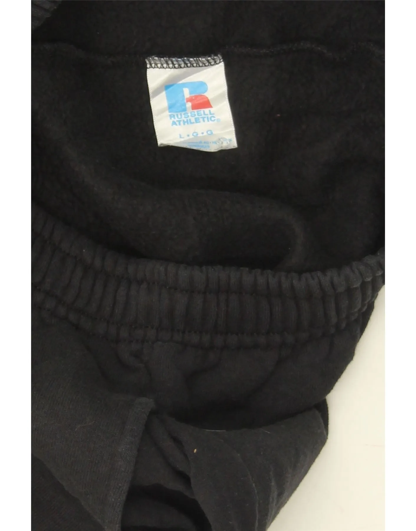 RUSSELL ATHLETIC Mens Tracksuit Trousers Joggers Large  Black Cotton