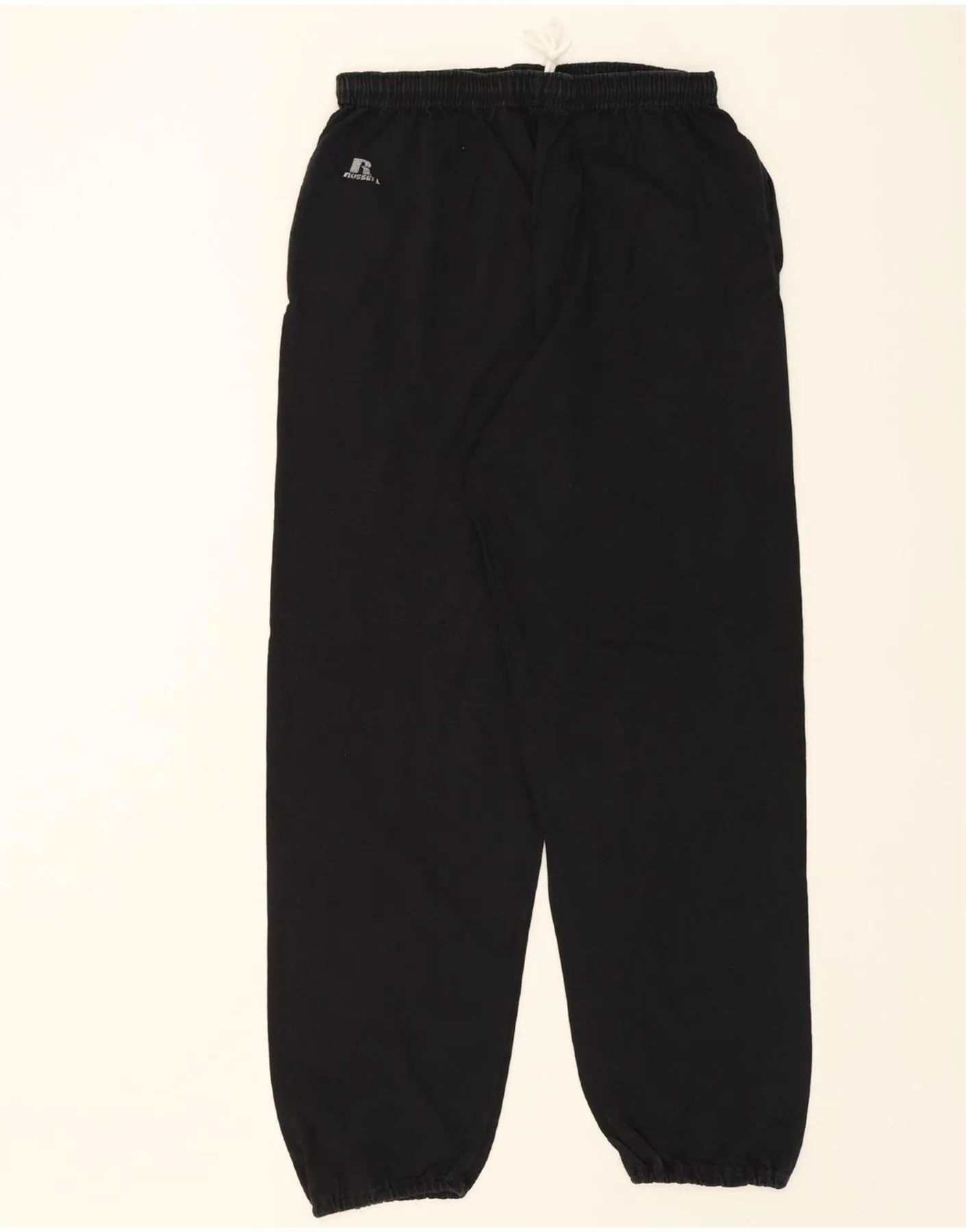RUSSELL ATHLETIC Mens Tracksuit Trousers Joggers Large Black Cotton