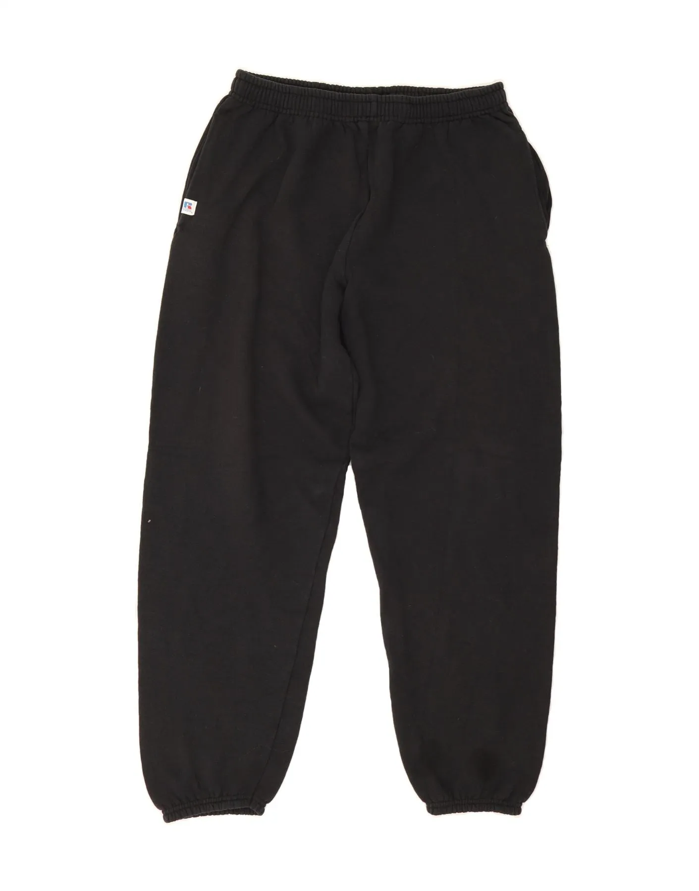 RUSSELL ATHLETIC Mens Tracksuit Trousers Joggers Large  Black Cotton