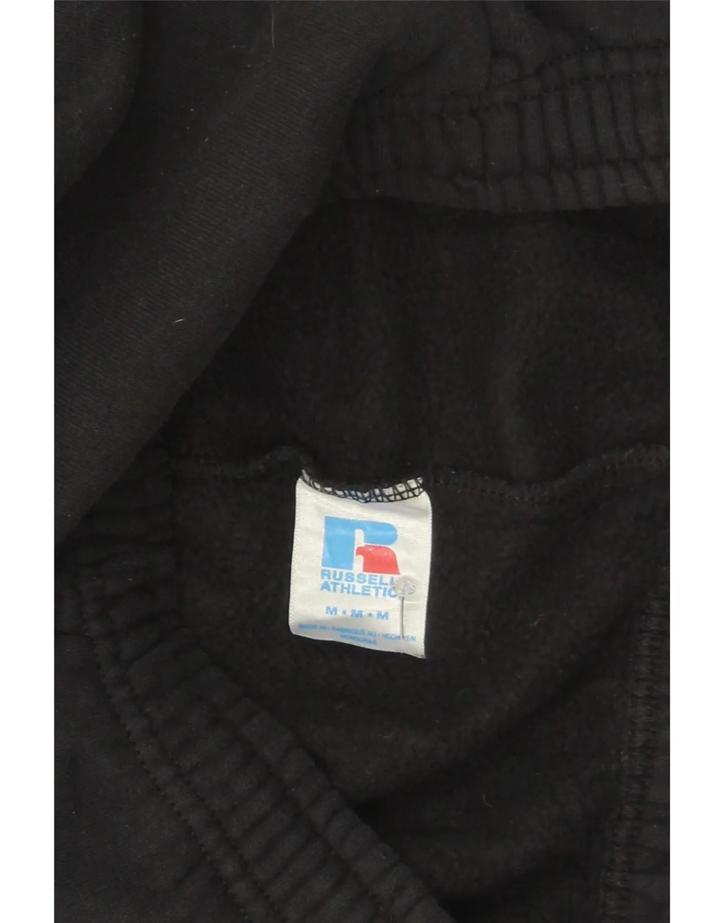 RUSSELL ATHLETIC Mens Tracksuit Trousers Joggers Medium  Black Cotton