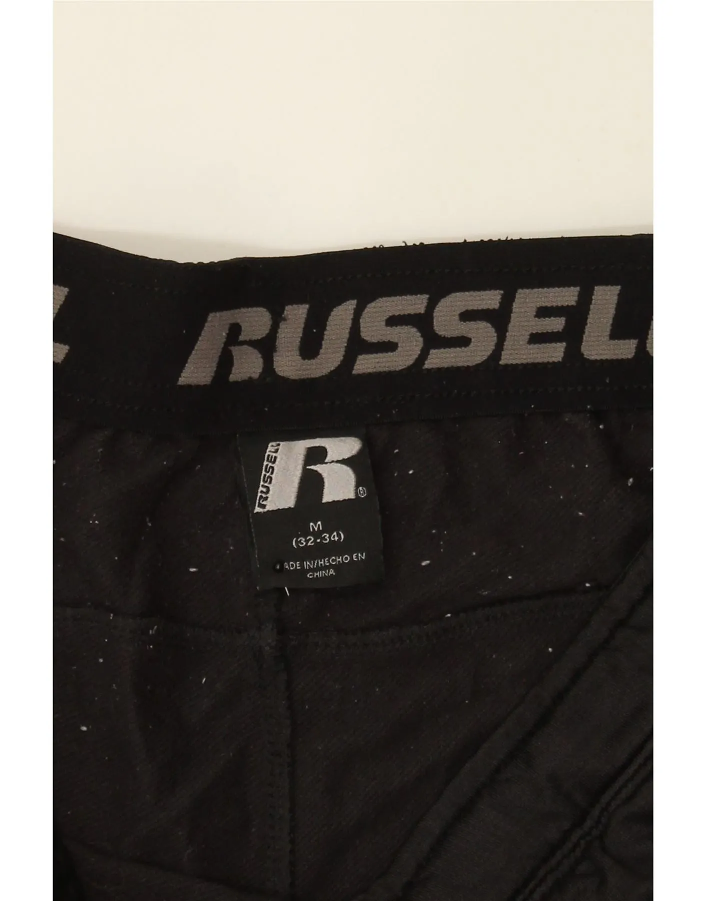 RUSSELL ATHLETIC Mens Tracksuit Trousers Medium  Black Colourblock