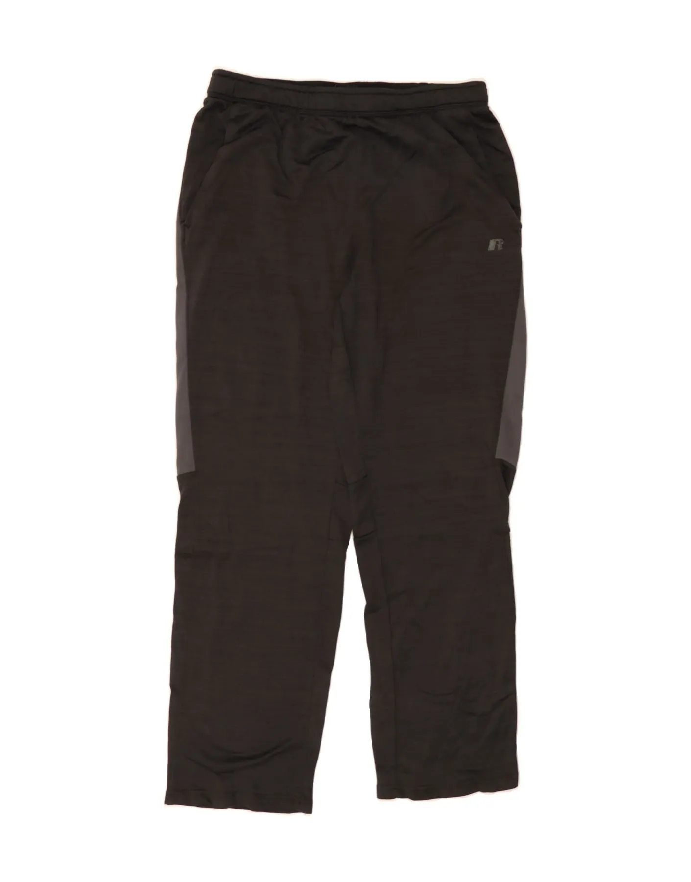 RUSSELL ATHLETIC Mens Tracksuit Trousers Medium  Black Colourblock