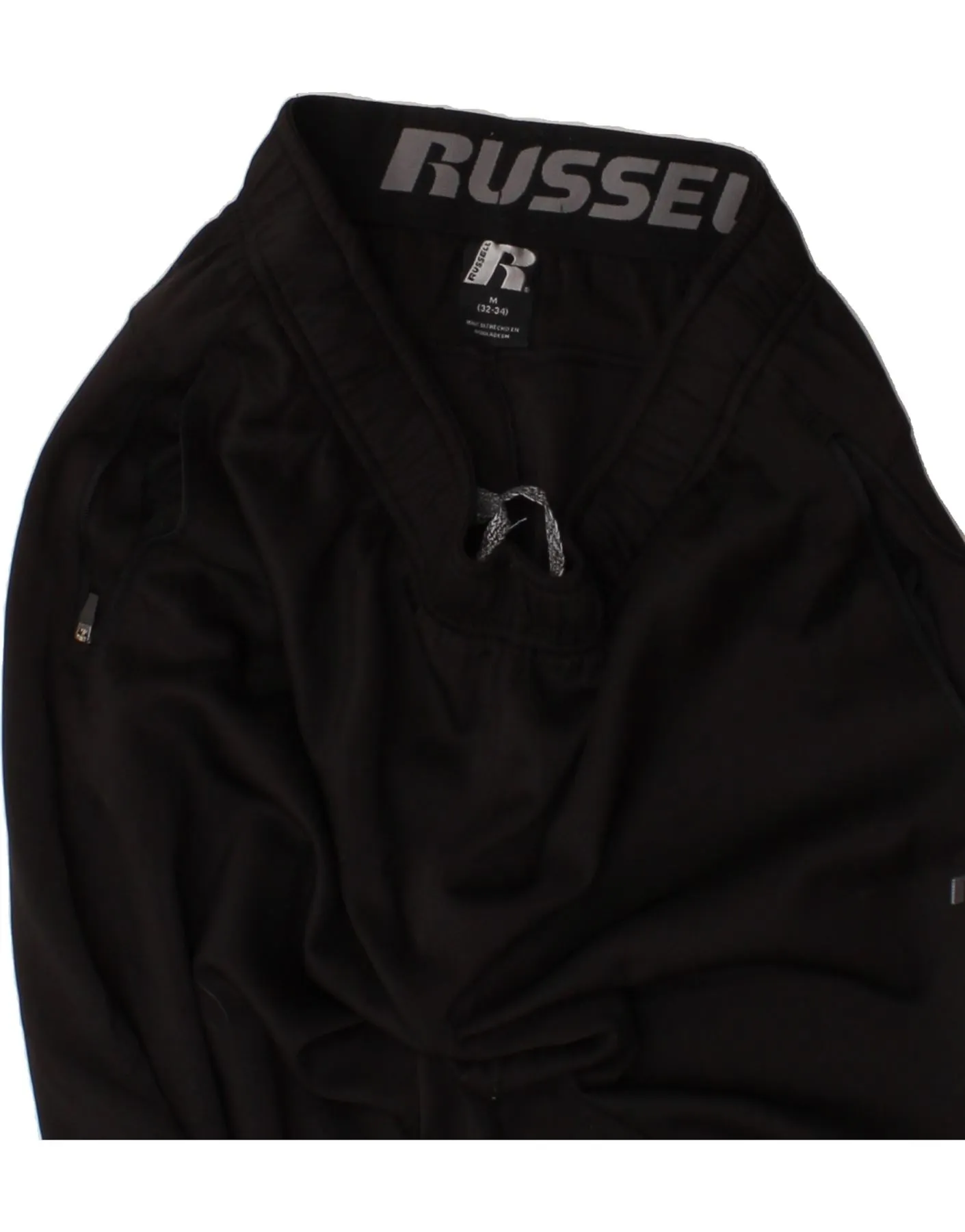 RUSSELL ATHLETIC Mens Tracksuit Trousers Medium  Black Polyester