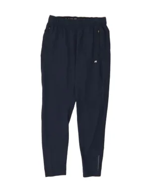 RUSSELL ATHLETIC Mens Tracksuit Trousers Medium  Navy Blue Nylon
