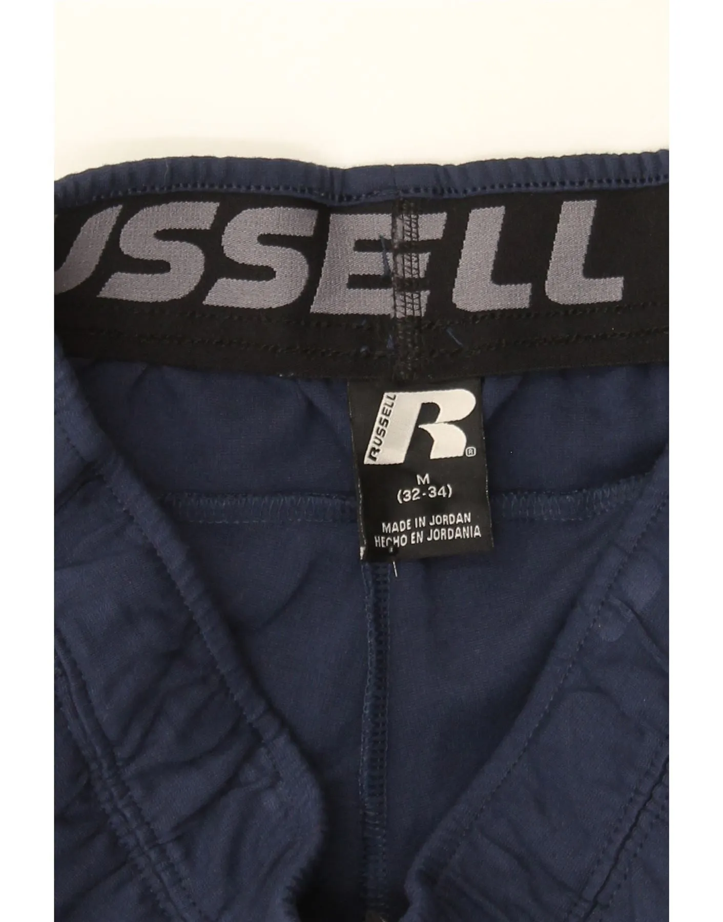 RUSSELL ATHLETIC Mens Tracksuit Trousers Medium  Navy Blue Nylon