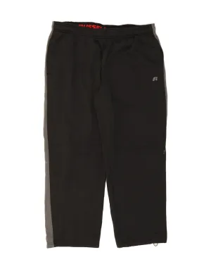 RUSSELL ATHLETIC Mens Tracksuit Trousers XL Black Colourblock Polyester