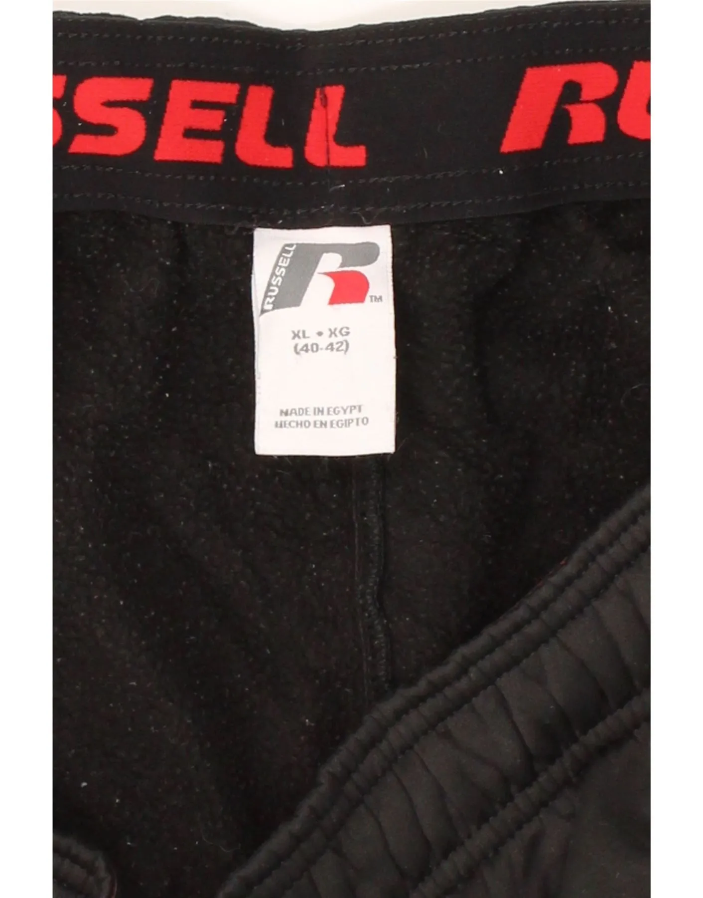 RUSSELL ATHLETIC Mens Tracksuit Trousers XL Black Colourblock Polyester