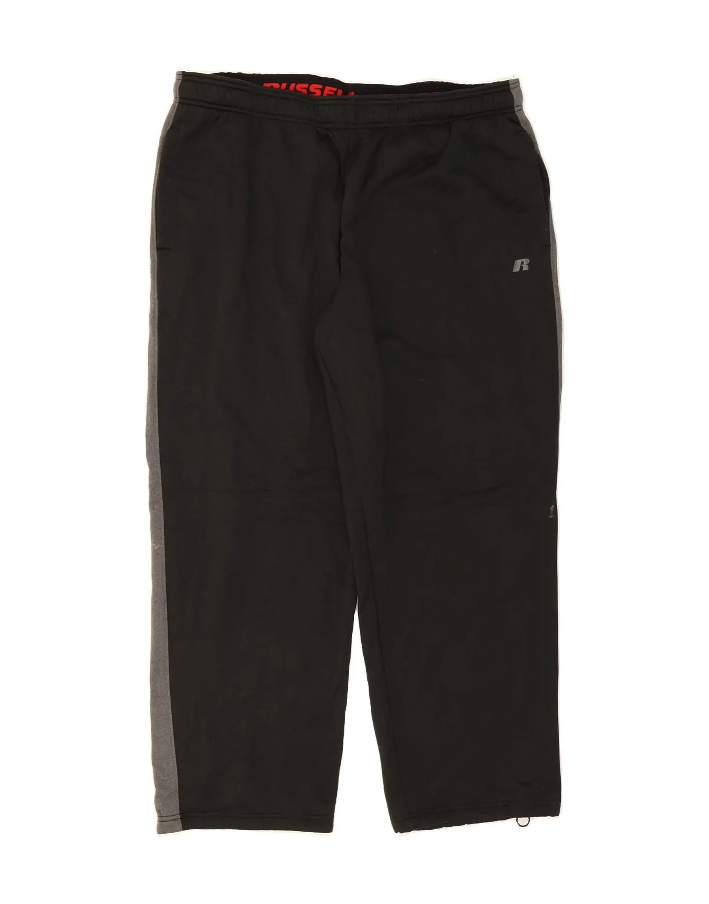 RUSSELL ATHLETIC Mens Tracksuit Trousers XL Black Colourblock Polyester