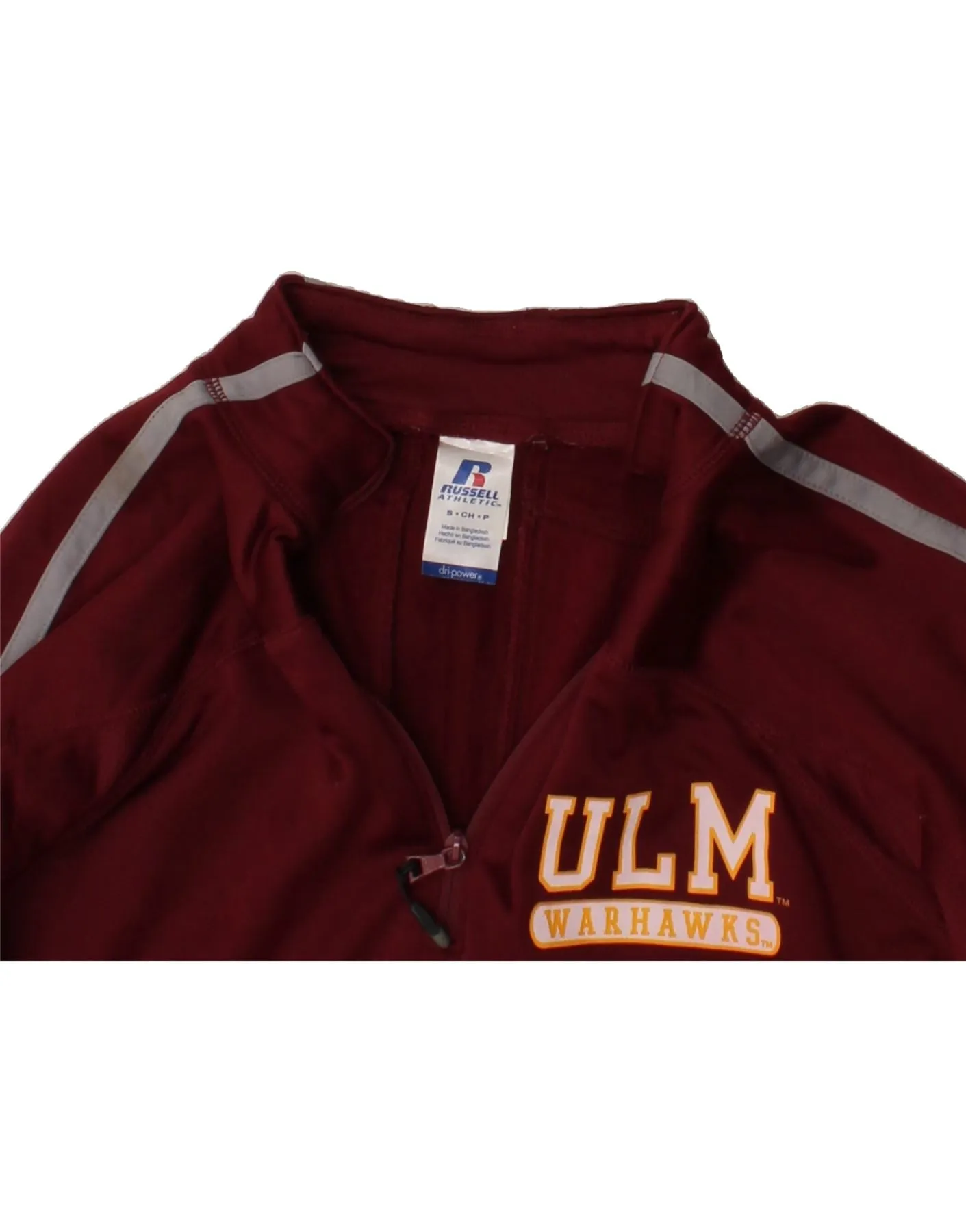 RUSSELL ATHLETIC Mens Warhawks Pullover Tracksuit Top Small Burgundy