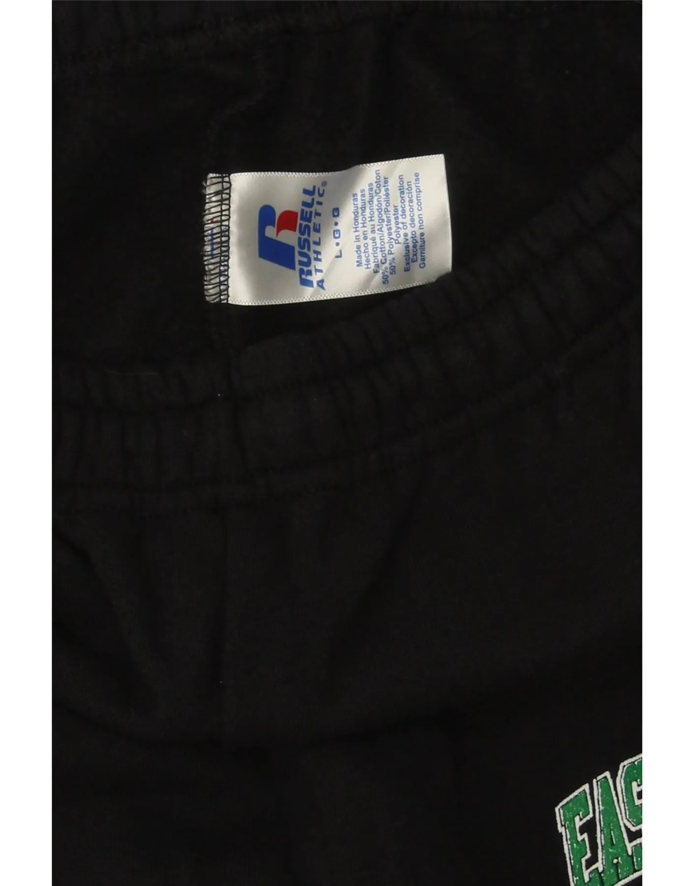 RUSSELL ATHLETIC Womens Graphic Tracksuit Trousers UK 16 Large  Black