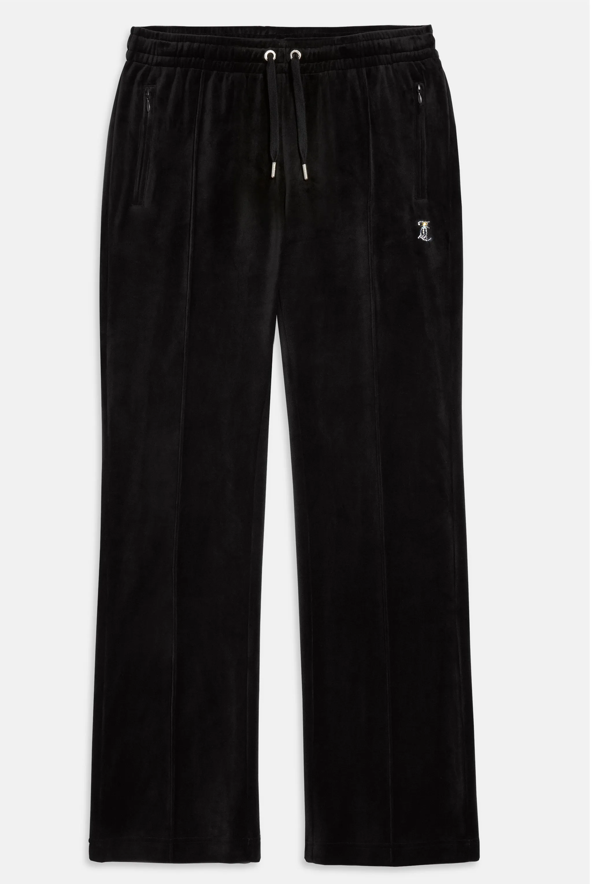 'SAGITTARIUS' BLACK VELOUR DIAMANTÉ TRACKSUIT BOTTOM