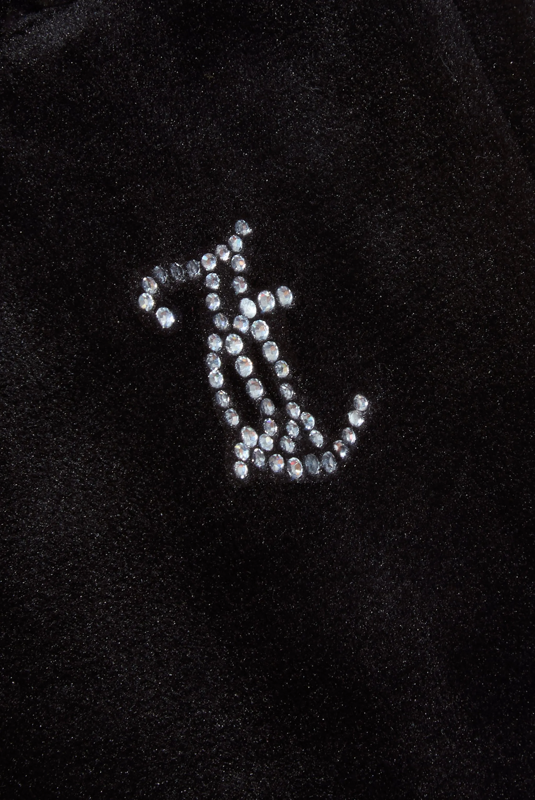 'SAGITTARIUS' BLACK VELOUR DIAMANTÉ TRACKSUIT BOTTOM