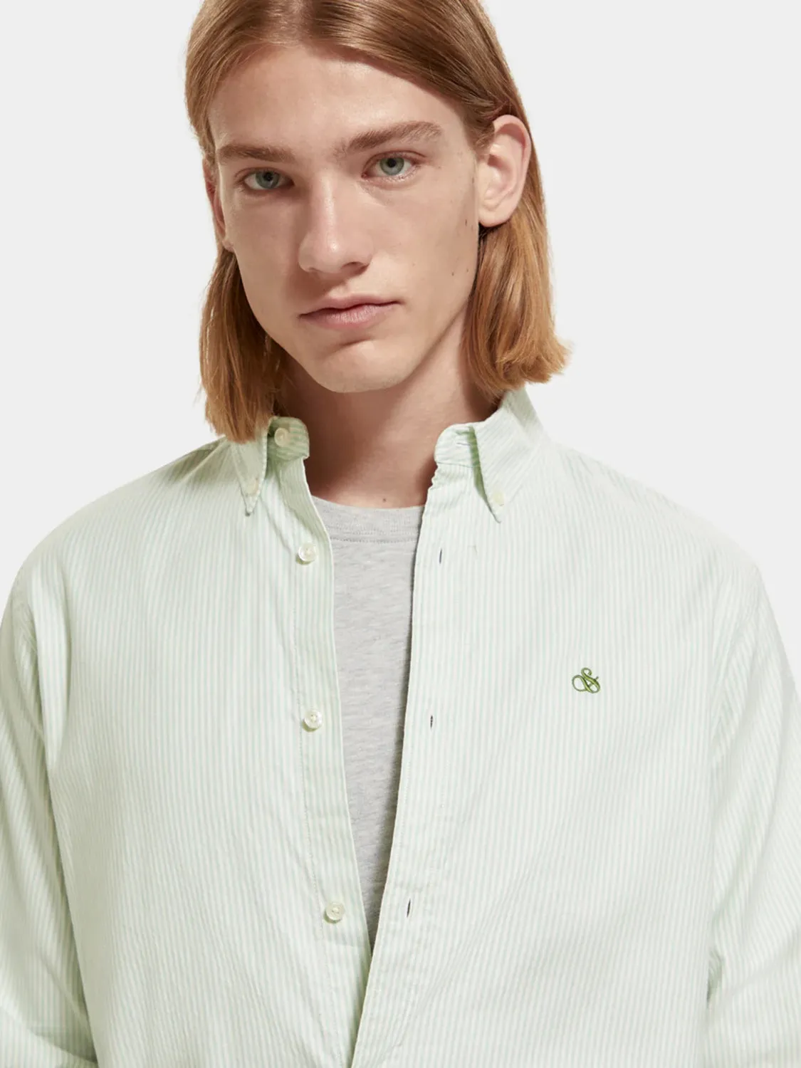 SCOTCH & SODA ESSENTIAL OXFORD STRIPE L/S SHIRT 174524