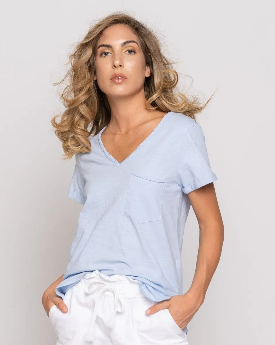 Short Sleeve V-Neck Pocket T