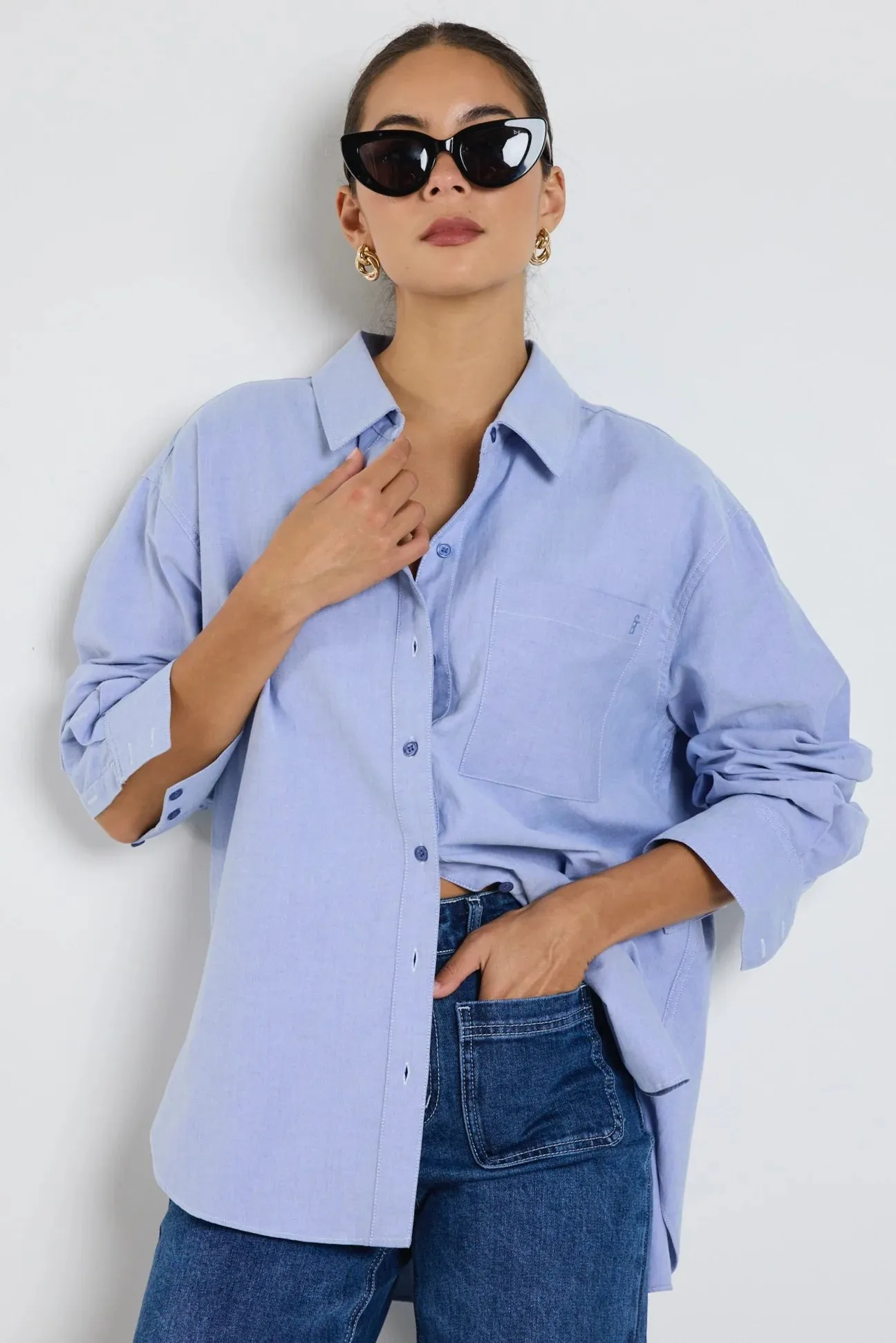 Signature Oxford Blue Oversized Shirt