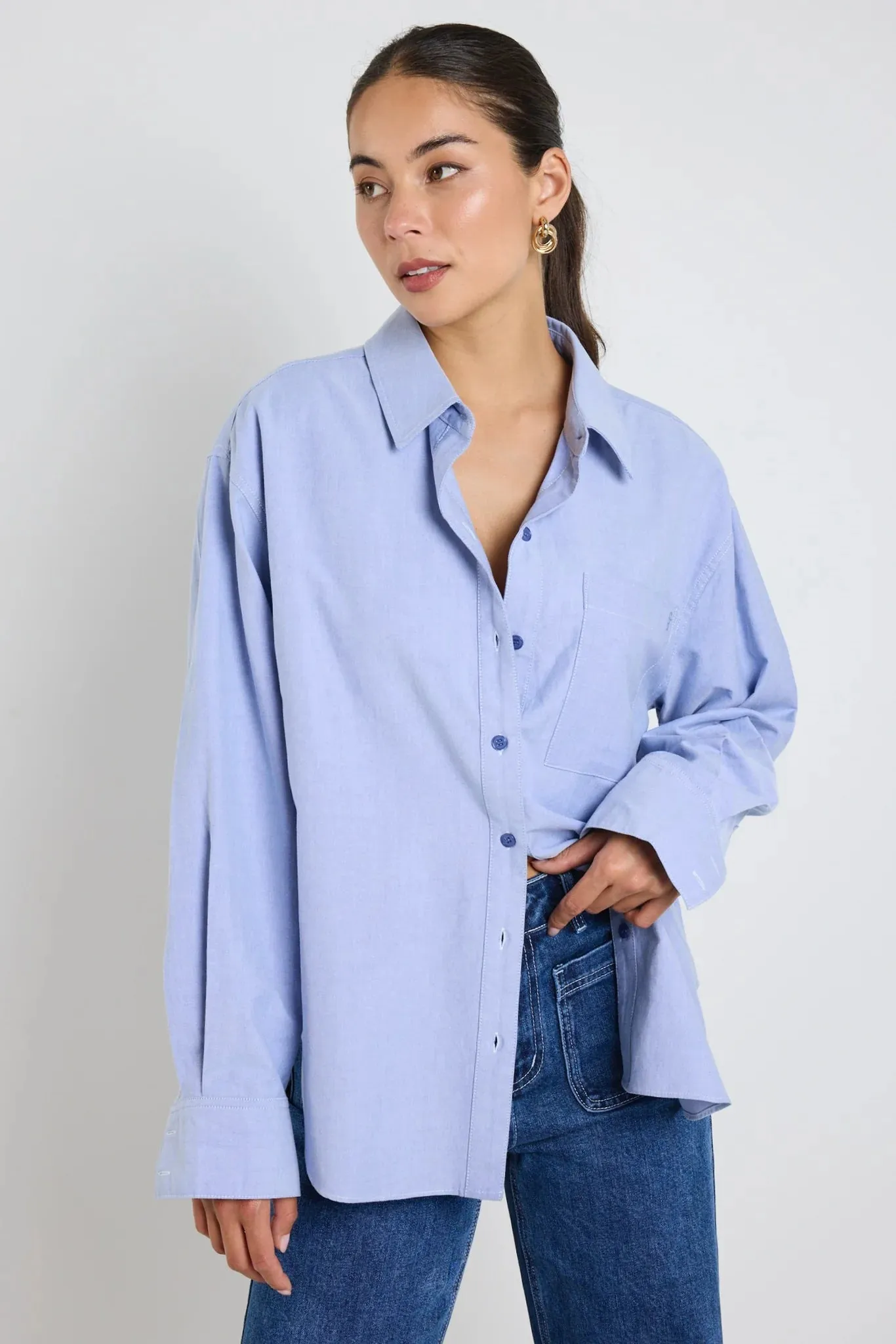 Signature Oxford Blue Oversized Shirt
