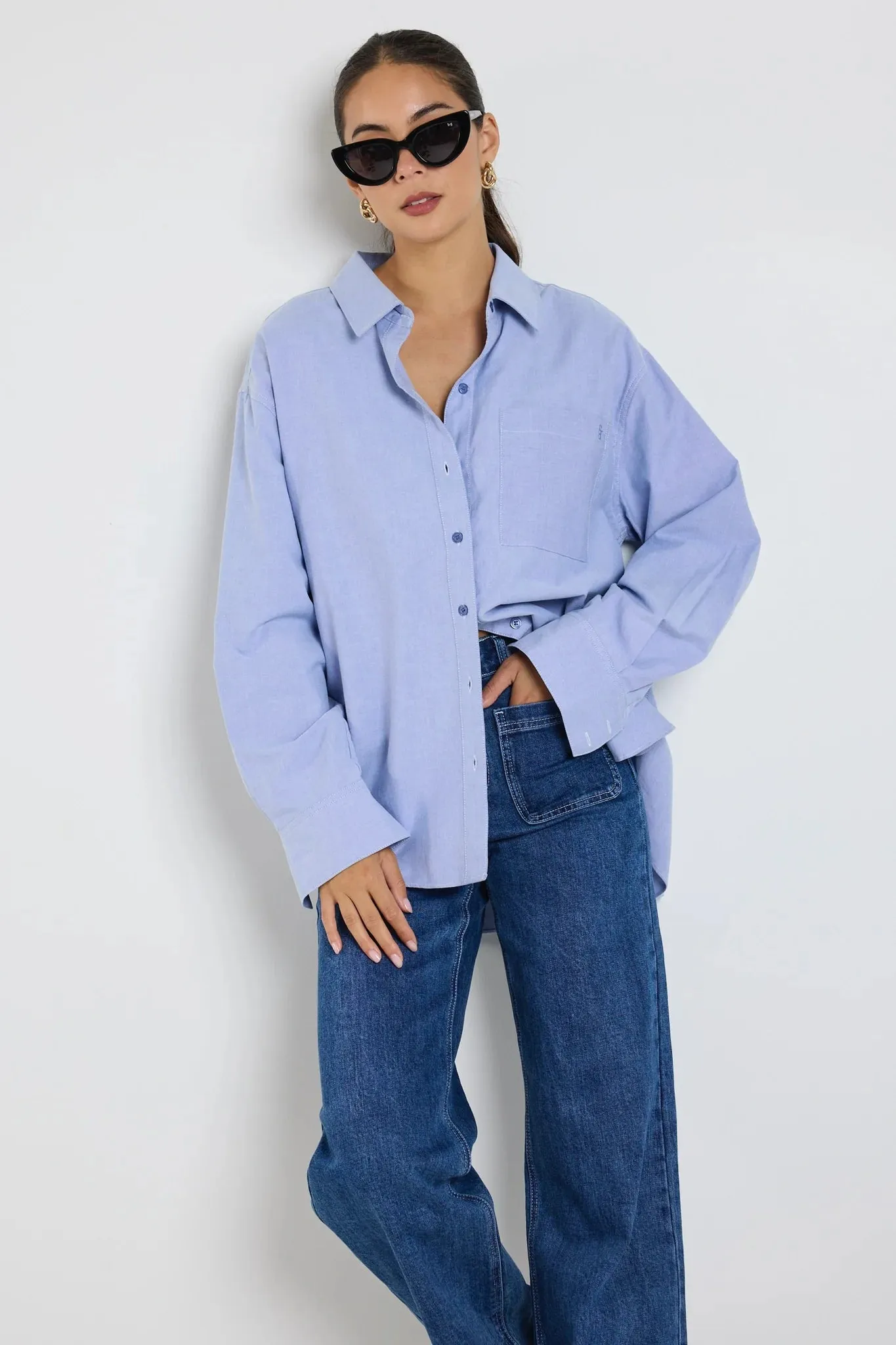 Signature Oxford Blue Oversized Shirt