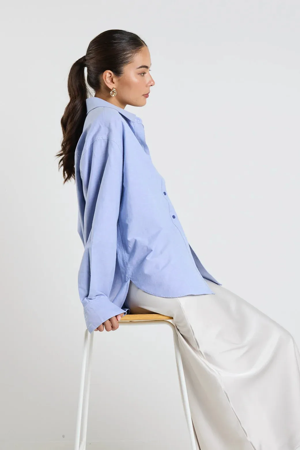 Signature Oxford Blue Oversized Shirt