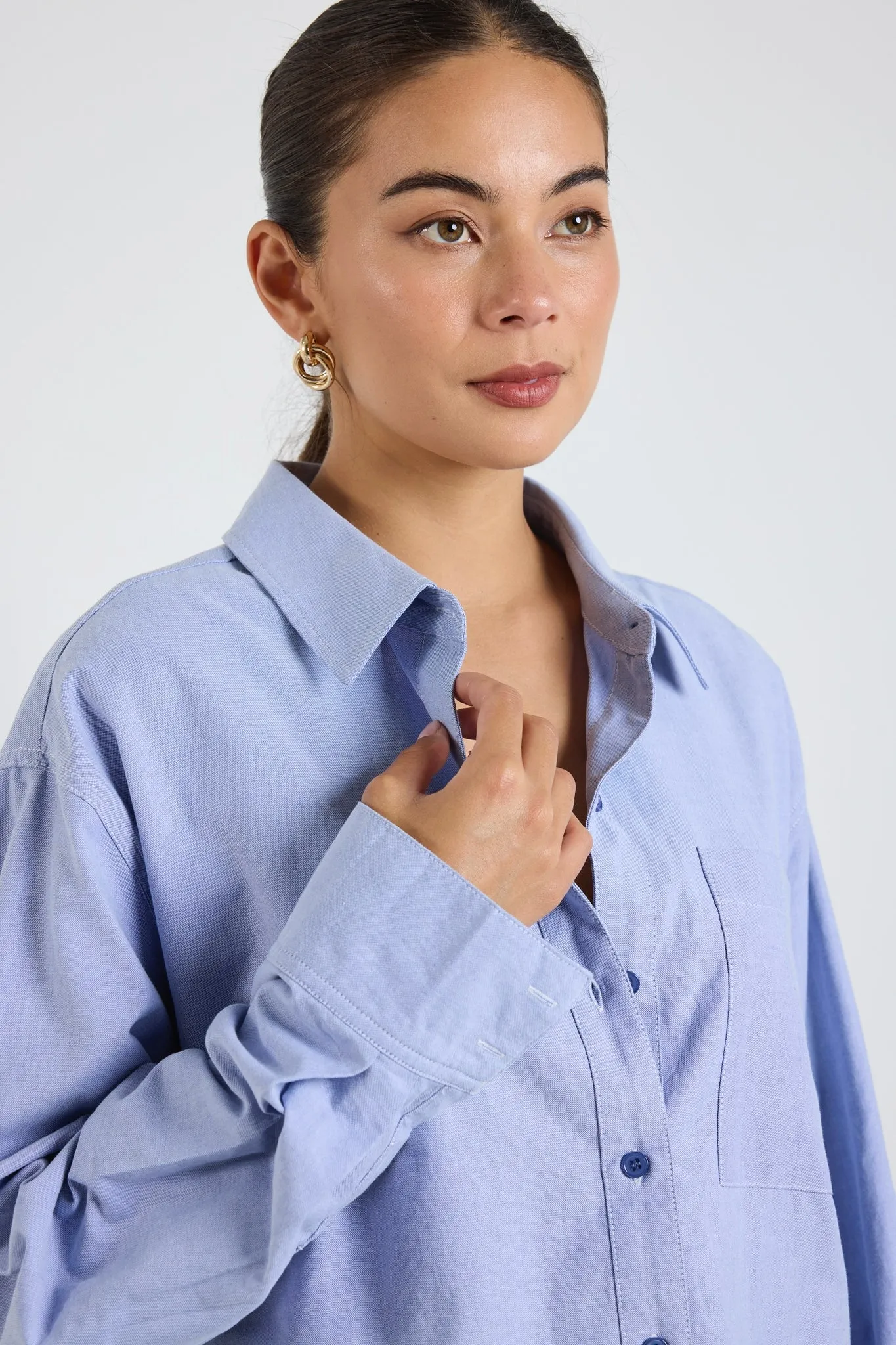 Signature Oxford Blue Oversized Shirt