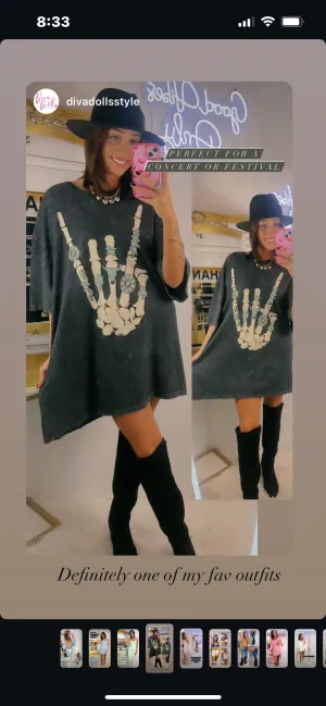 Skeleton Rock Graphic Tee