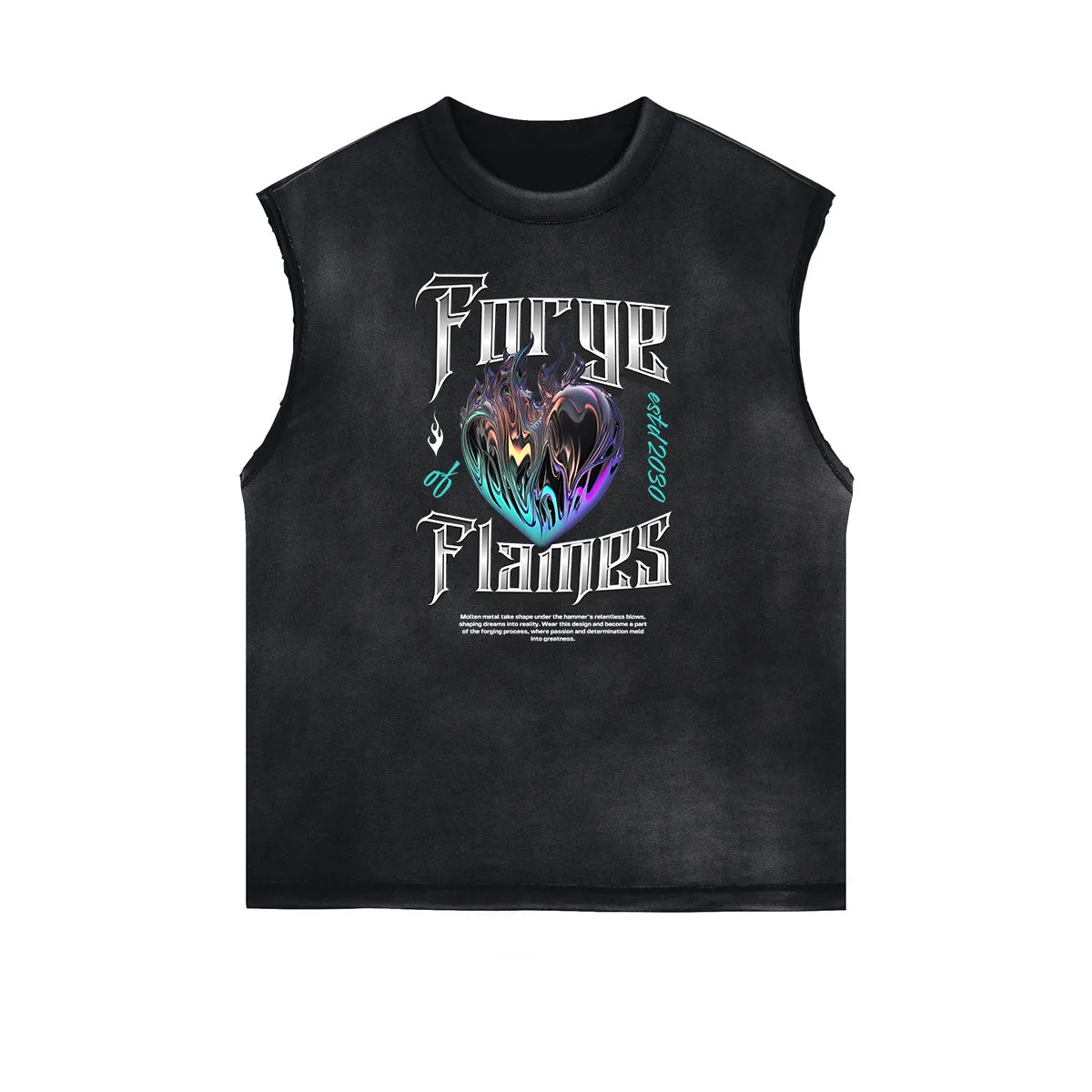 Sleeveless Chrome Y2K Streetwear Graphic Tee