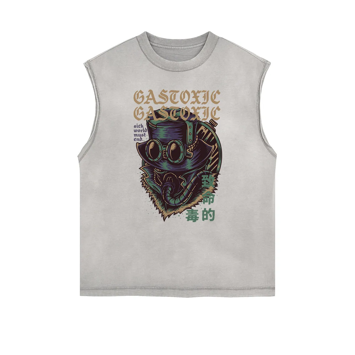 Sleeveless Steampunk Graphic Tee
